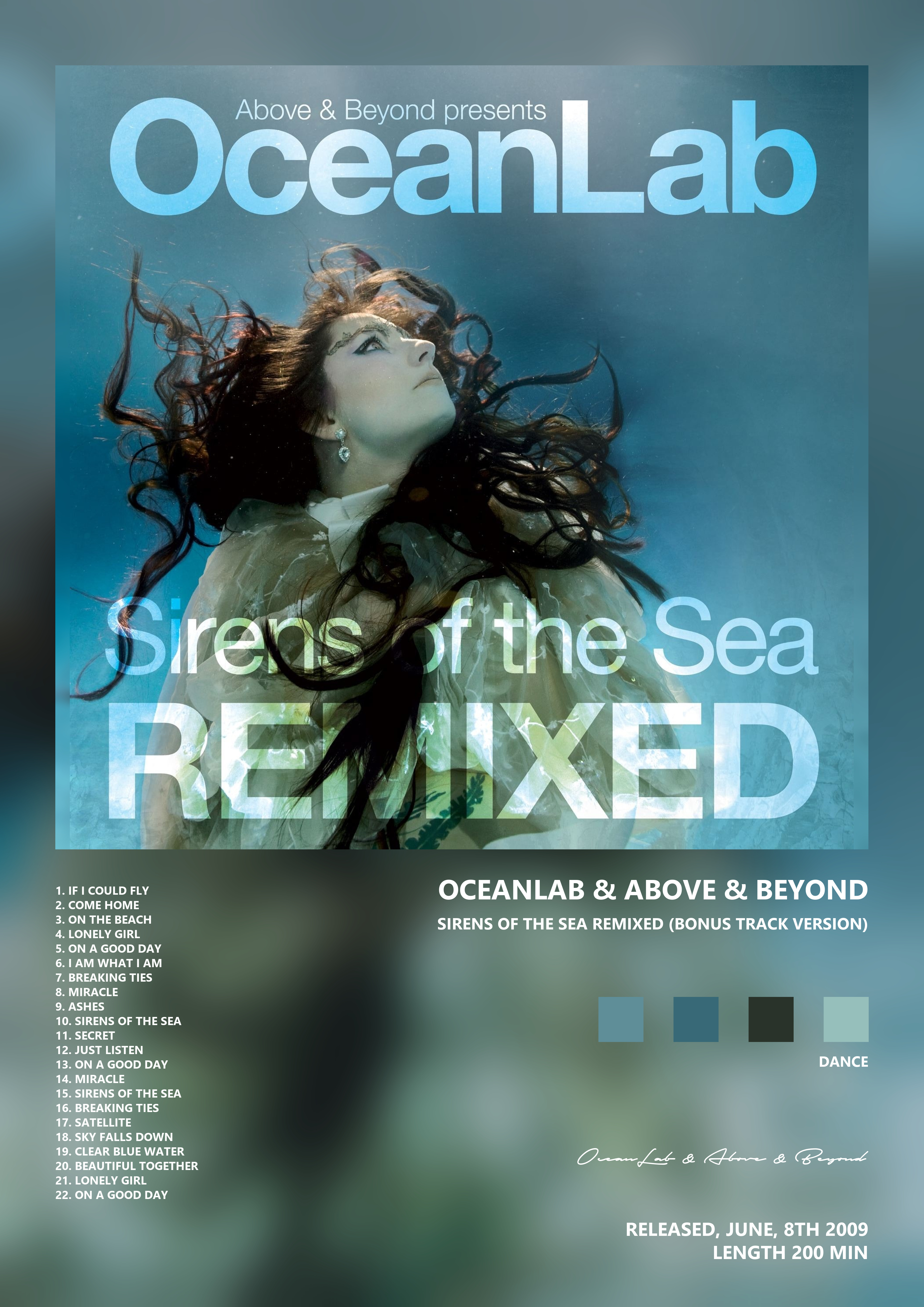 Music poster: OceanLab Above Beyond - Sirens Of The Sea Remixed Bonus Track Version