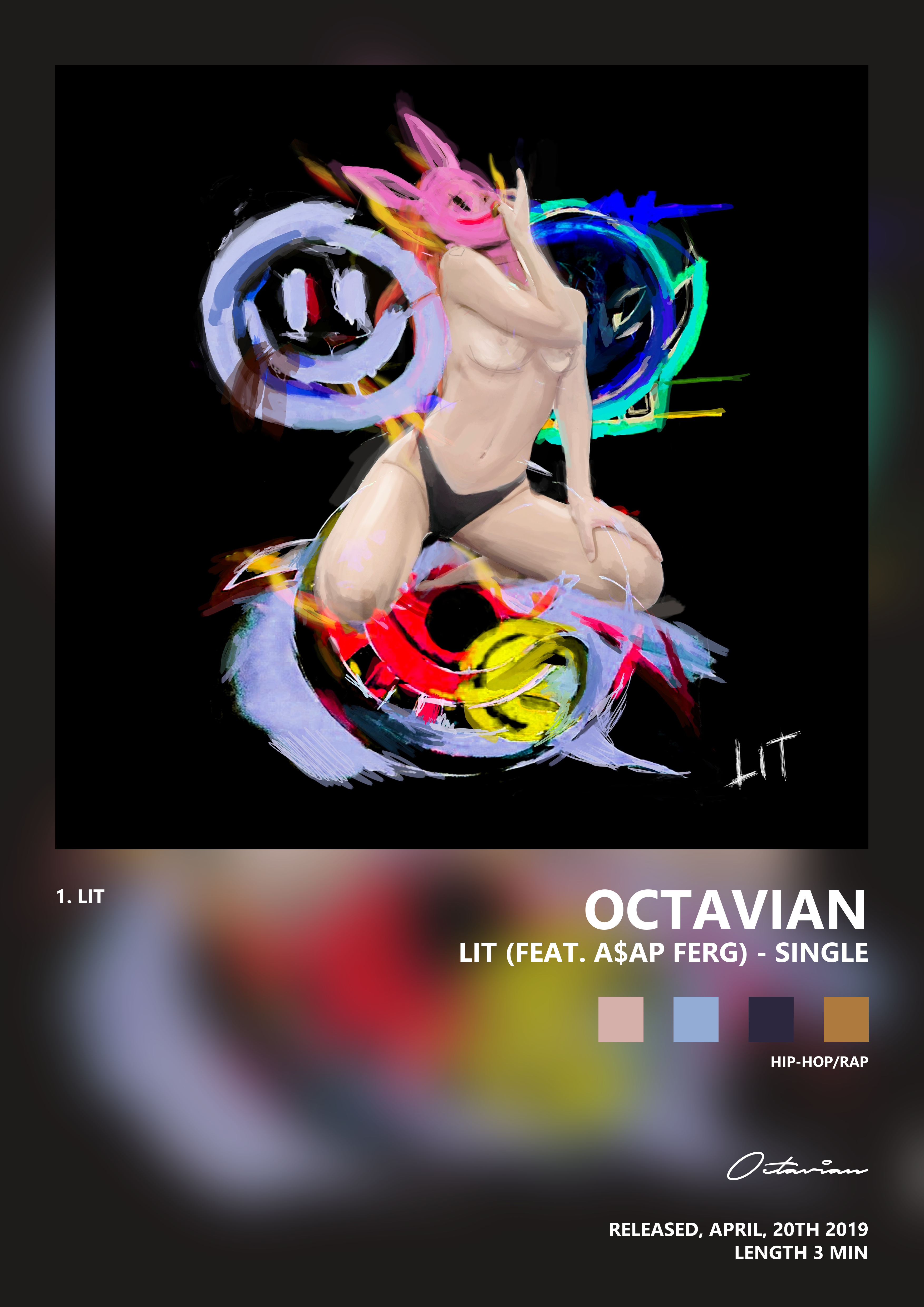 Music poster: Octavian - Lit feat AAP Ferg - Single