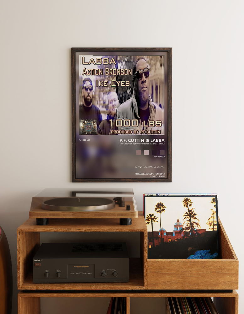 Music poster: PF Cuttin Labba - 1000 Lbs feat Action Bronson Ike Eyes - Single