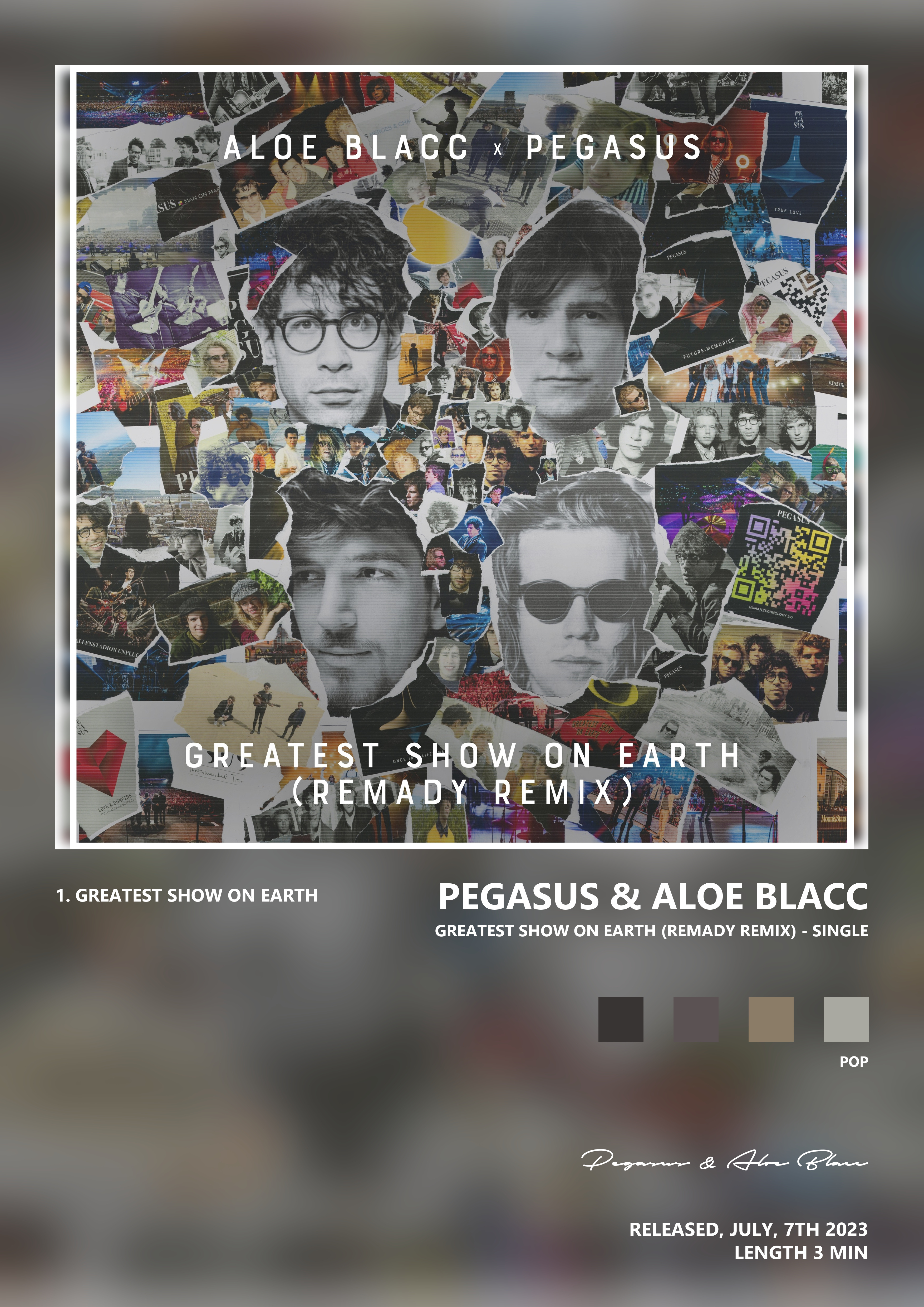 Music poster: Pegasus Aloe Blacc - Greatest Show On Earth Remady Remix - Single