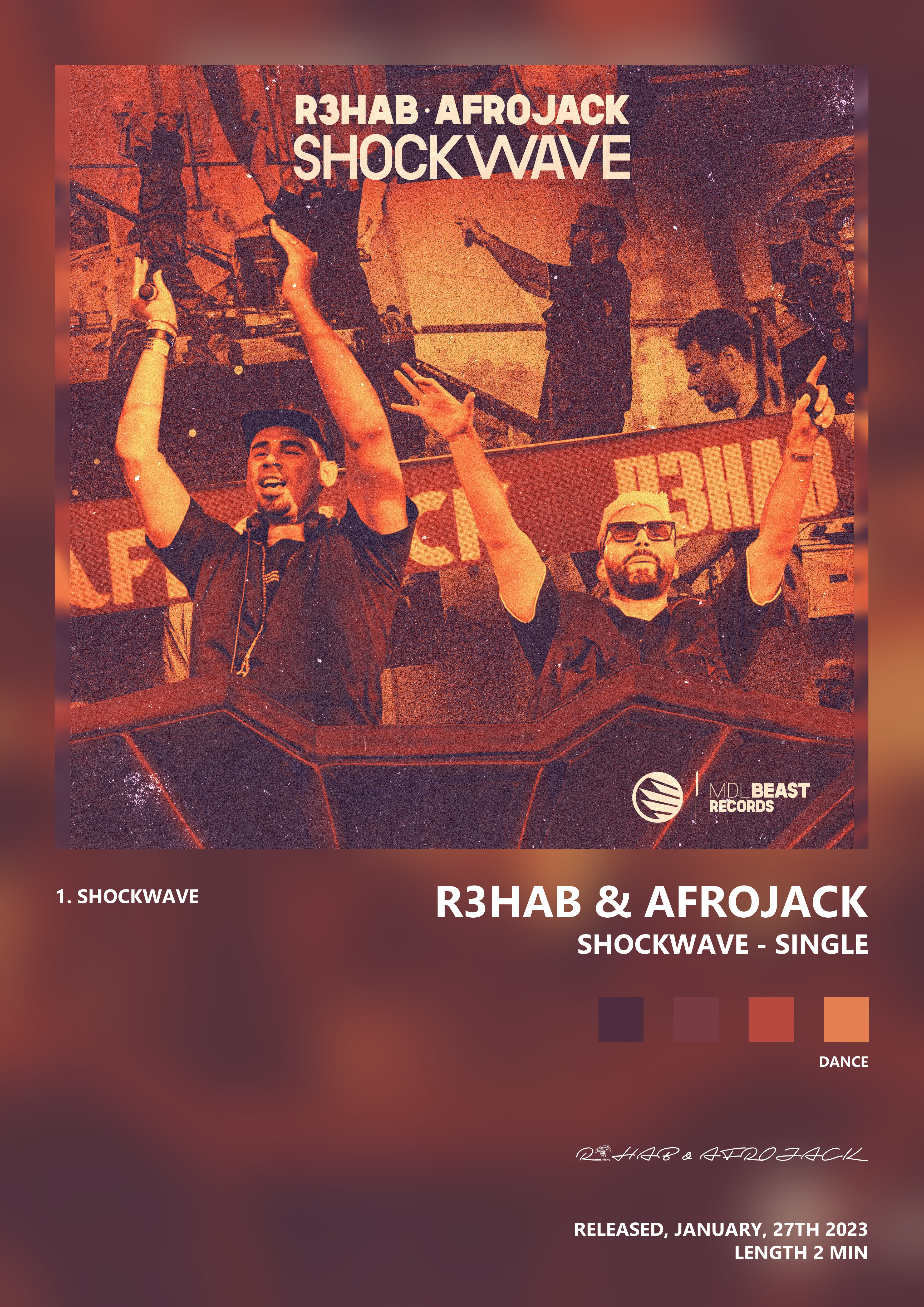 Music poster: R3HAB AFROJACK - Shockwave - Single