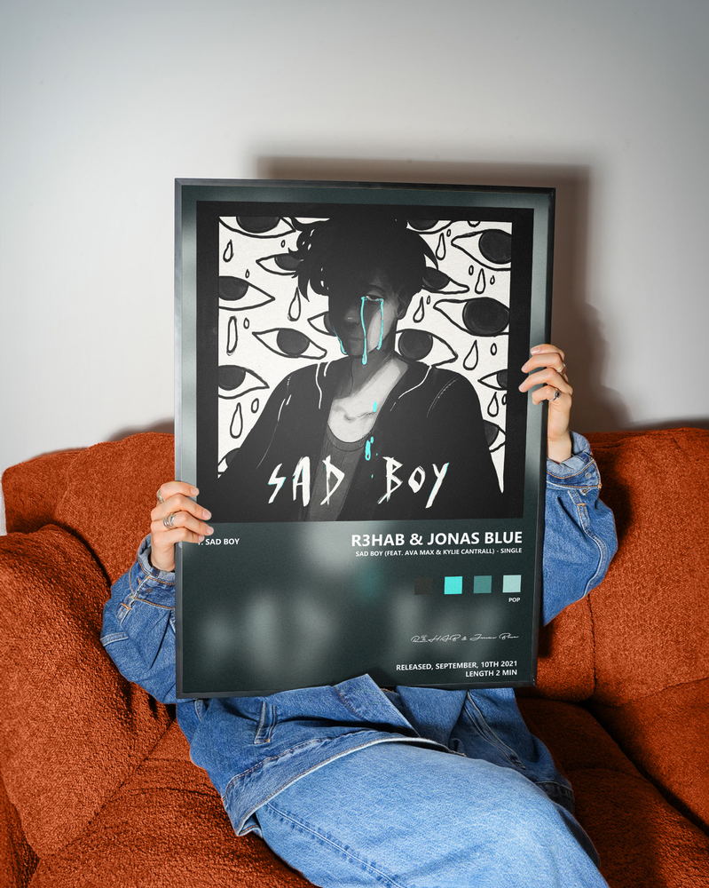 Music poster: R3HAB Jonas Blue - Sad Boy feat Ava Max Kylie Cantrall - Single