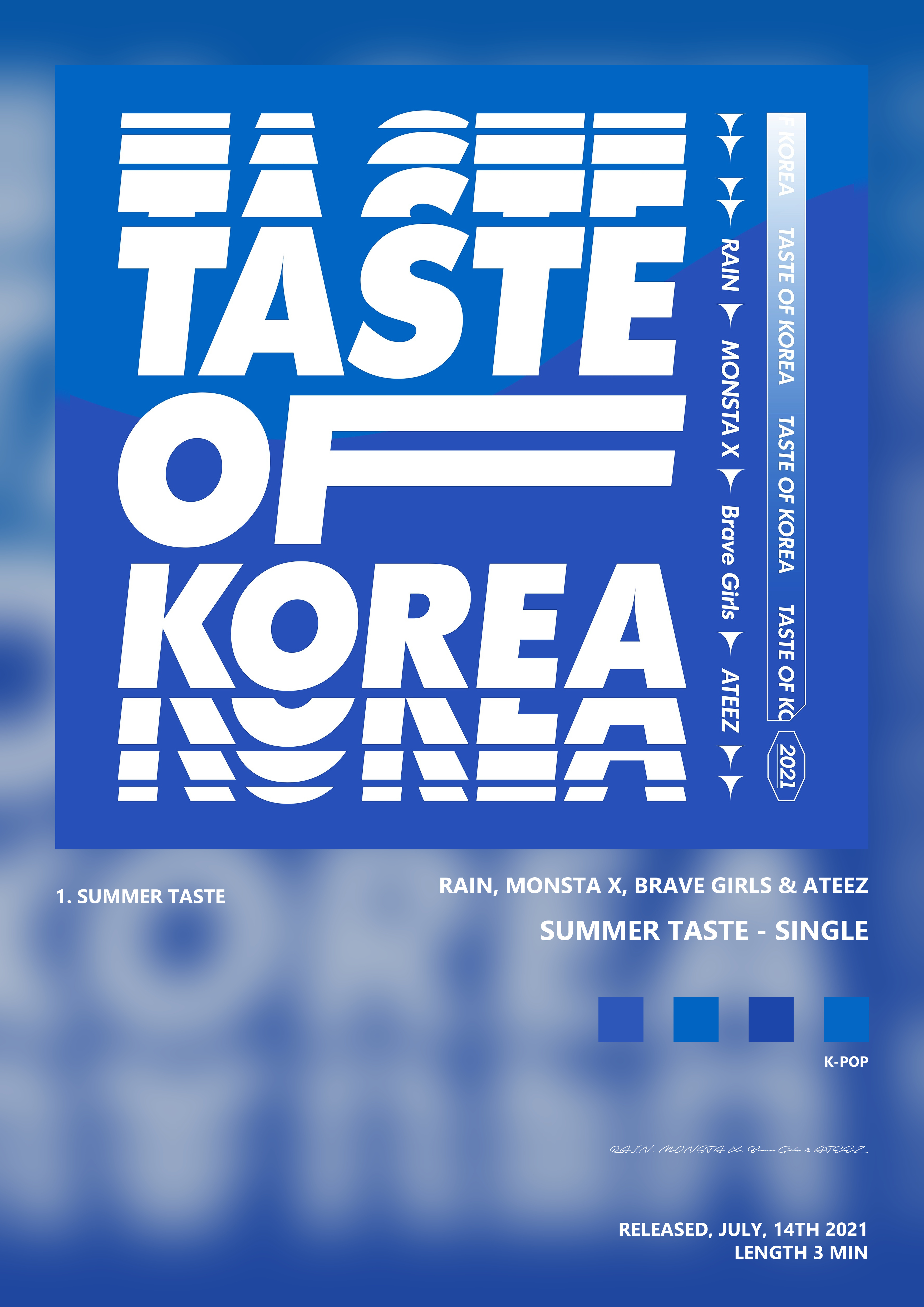 Music poster: RAIN MONSTA X Brave Girls ATEEZ - Summer Taste - Single