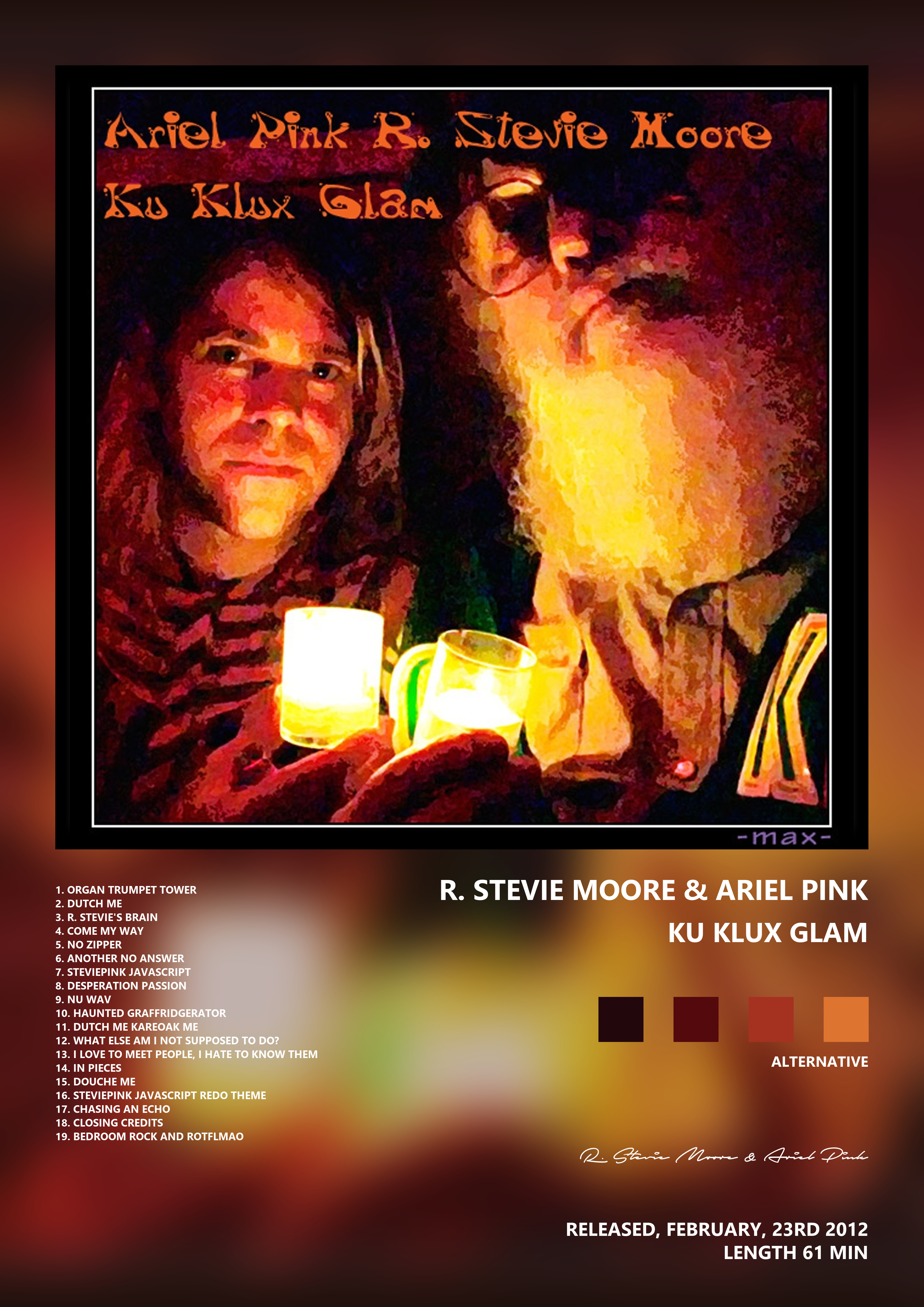 Music poster: R Stevie Moore Ariel Pink - Ku Klux Glam