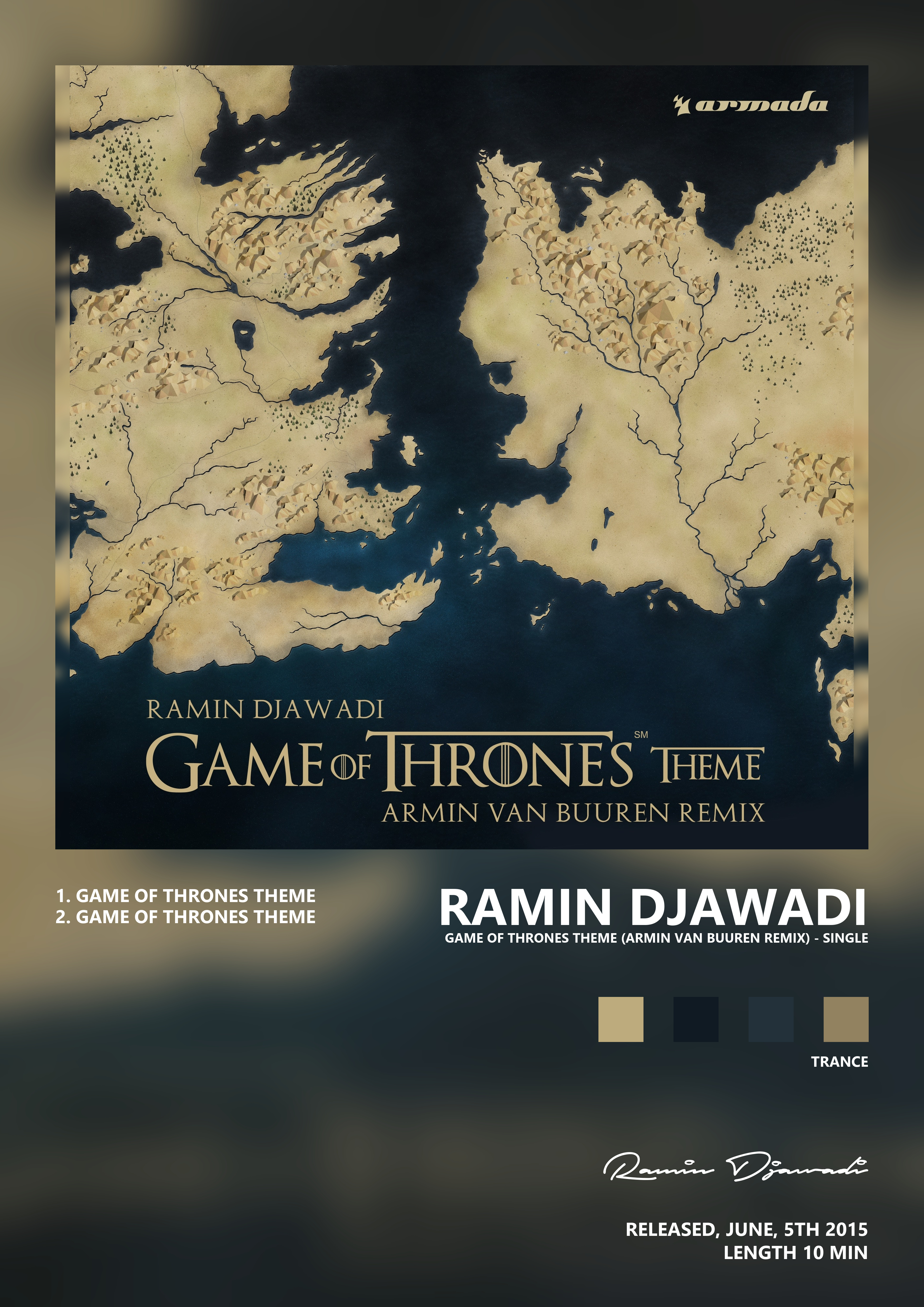 Music poster: Ramin Djawadi - Game of Thrones Theme Armin van Buuren Remix - Single