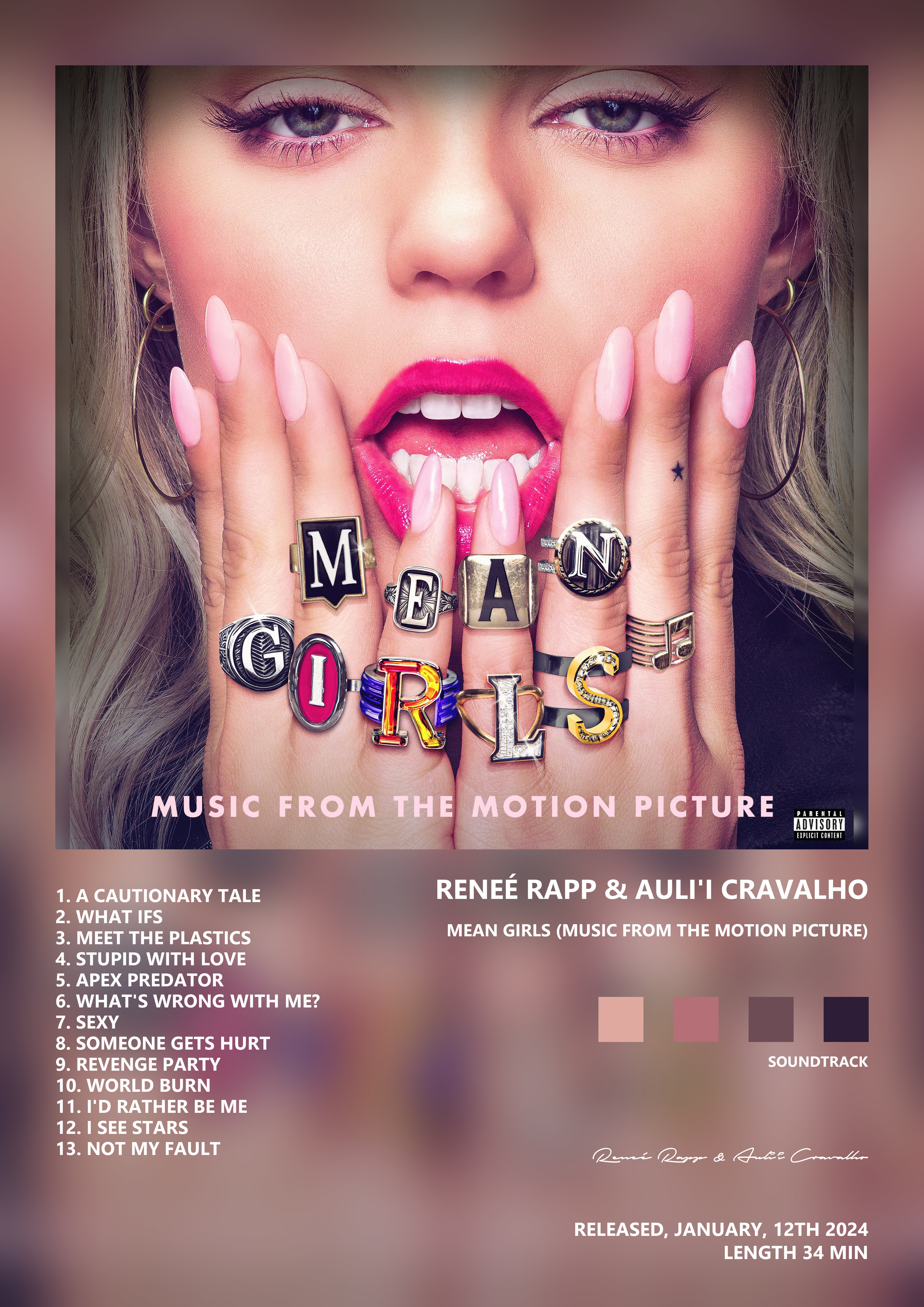 Music poster: Reneé Rapp Aulii Cravalho - Mean Girls Music From The Motion Picture
