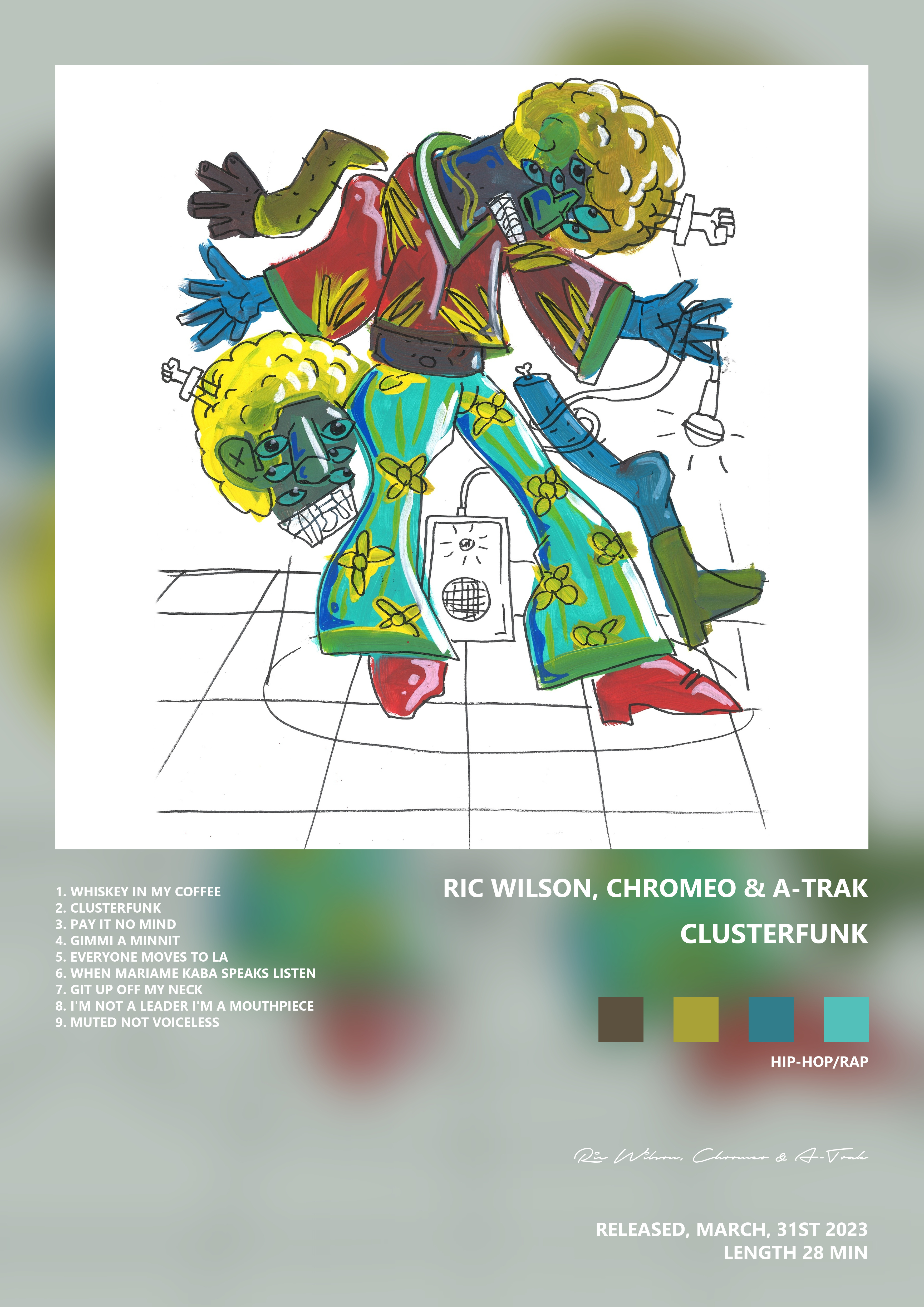 Music poster: Ric Wilson Chromeo A-Trak - CLUSTERFUNK