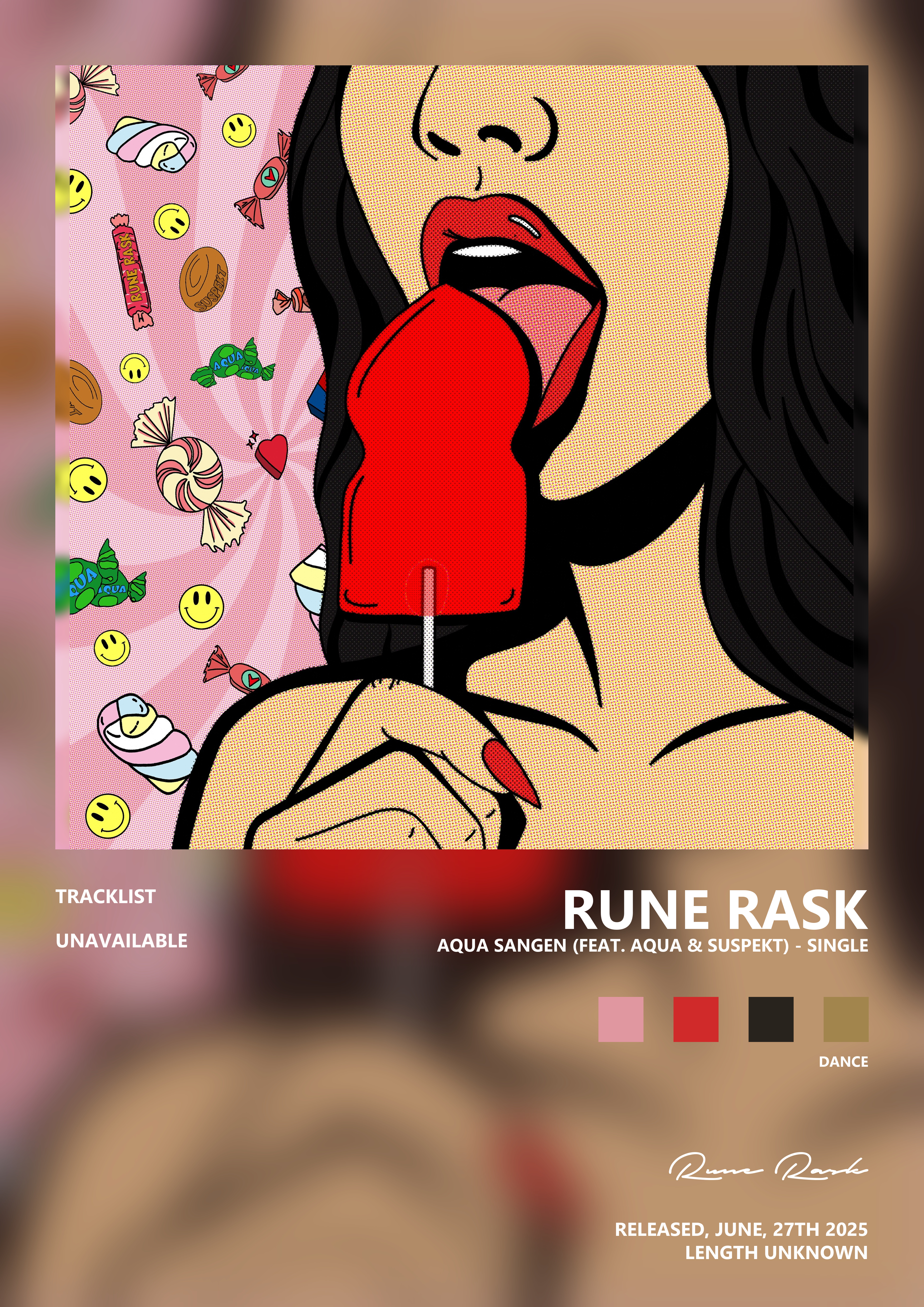 Music poster: Rune Rask - Aqua sangen feat Aqua Suspekt - Single
