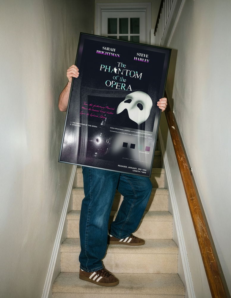 Music poster: Sarah Brightman Andrew Lloyd Webber Steve Harley - The Phantom of the Opera Music From The Phantom of the Opera - Single