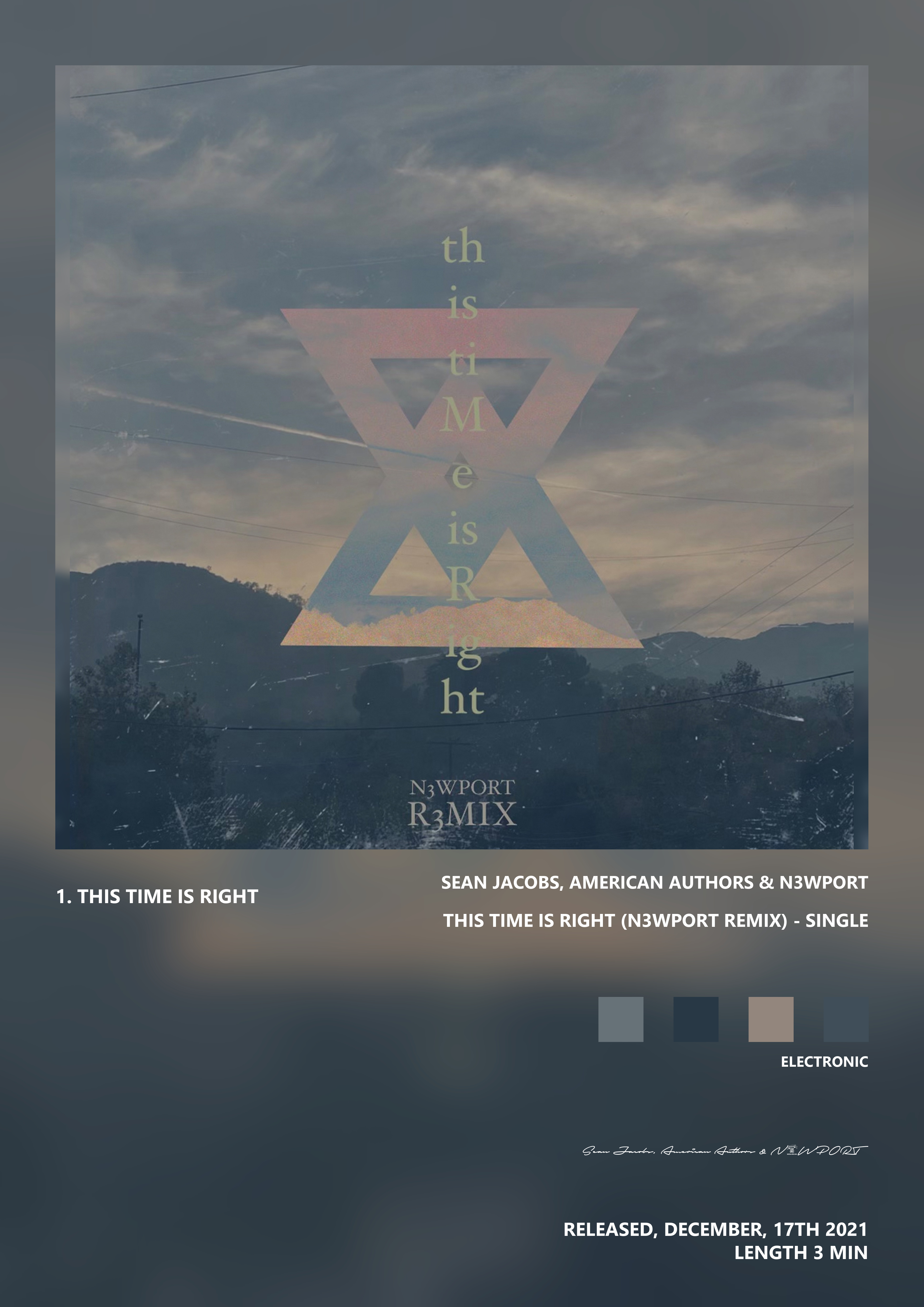Music poster: Sean Jacobs American Authors N3WPORT - This Time Is Right N3WPORT Remix - Single