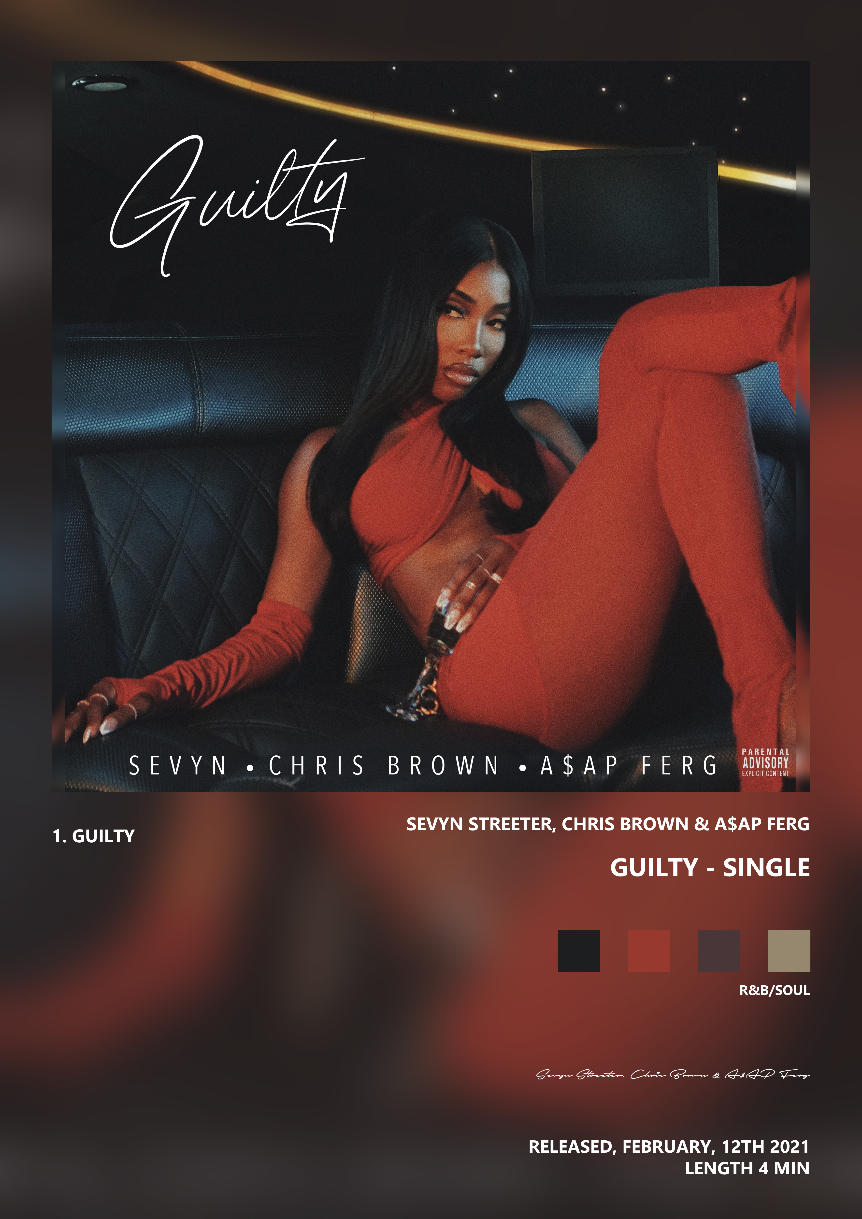 Music poster: Sevyn Streeter Chris Brown AAP Ferg - Guilty - Single