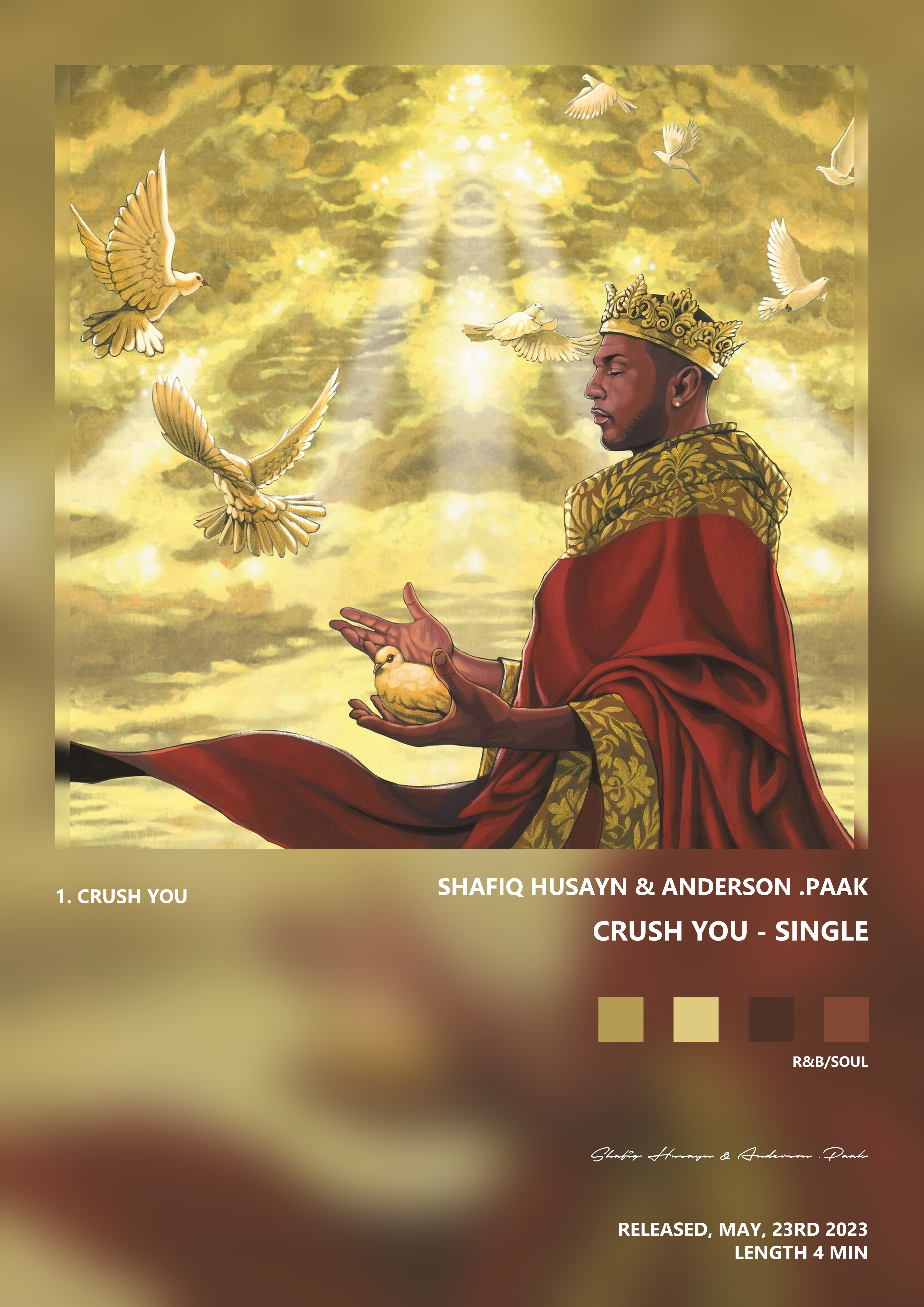 Music poster: Shafiq Husayn Anderson Paak - Crush You - Single