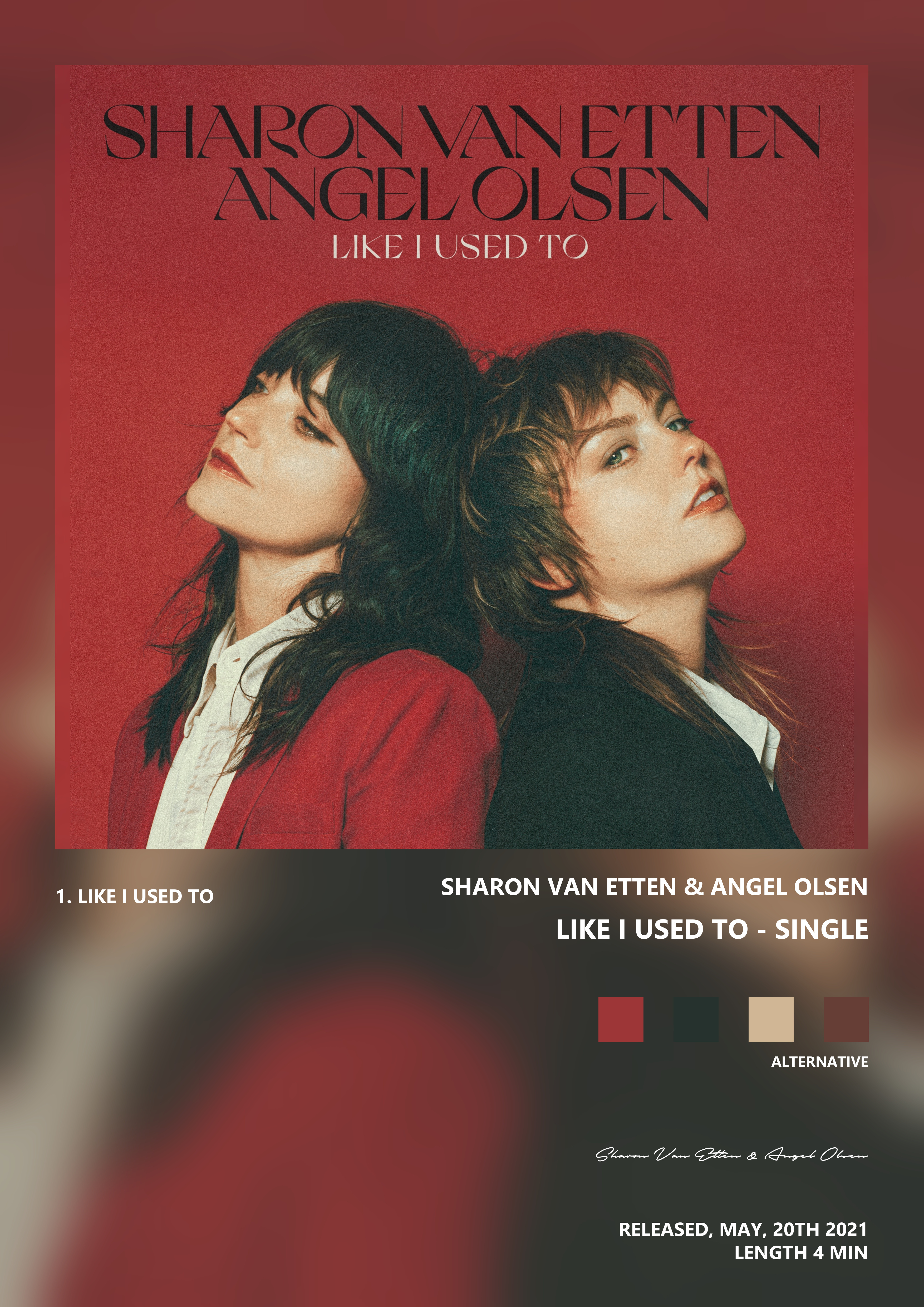 Music poster: Sharon Van Etten Angel Olsen - Like I Used To - Single