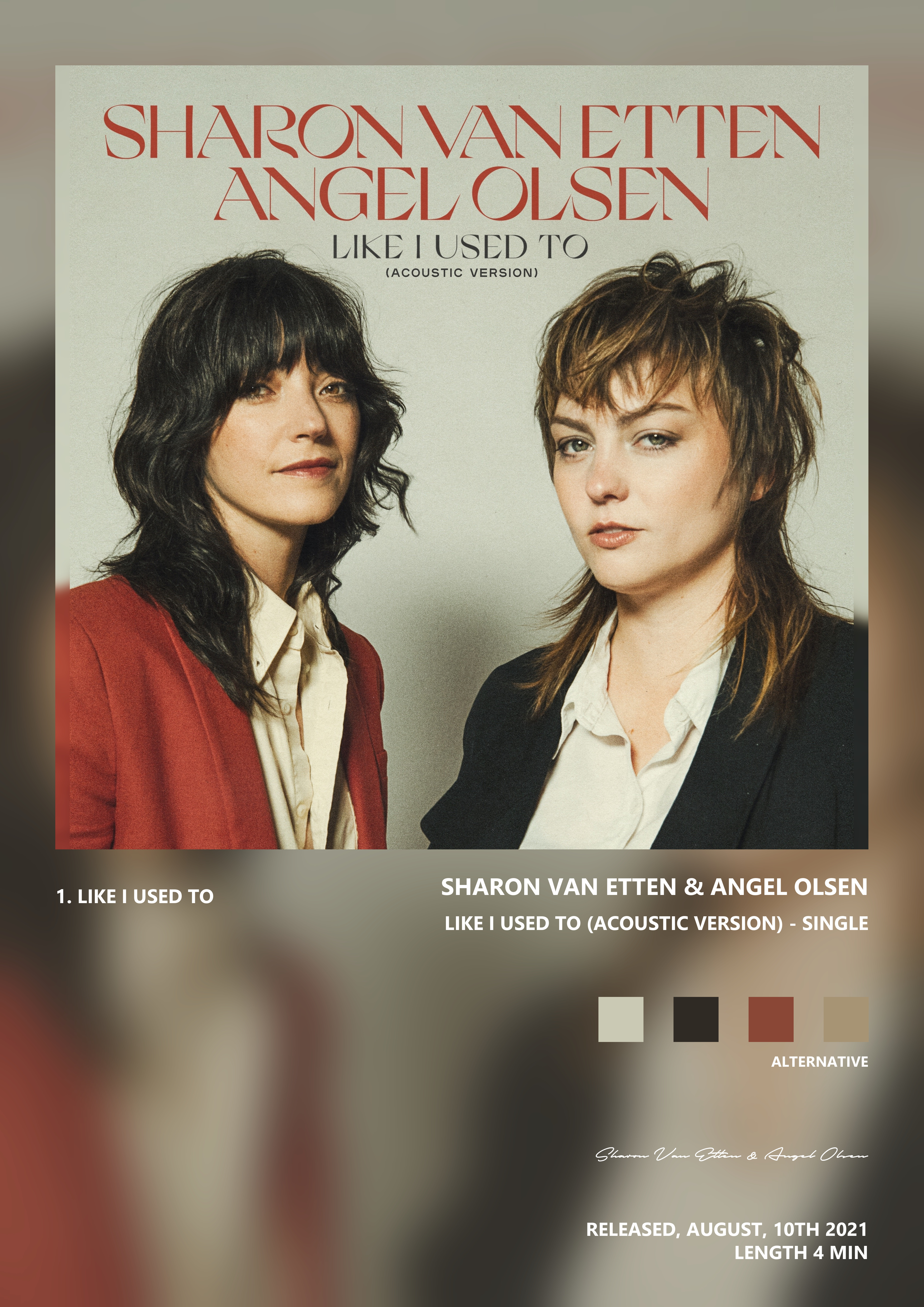 Music poster: Sharon Van Etten Angel Olsen - Like I Used To Acoustic Version - Single