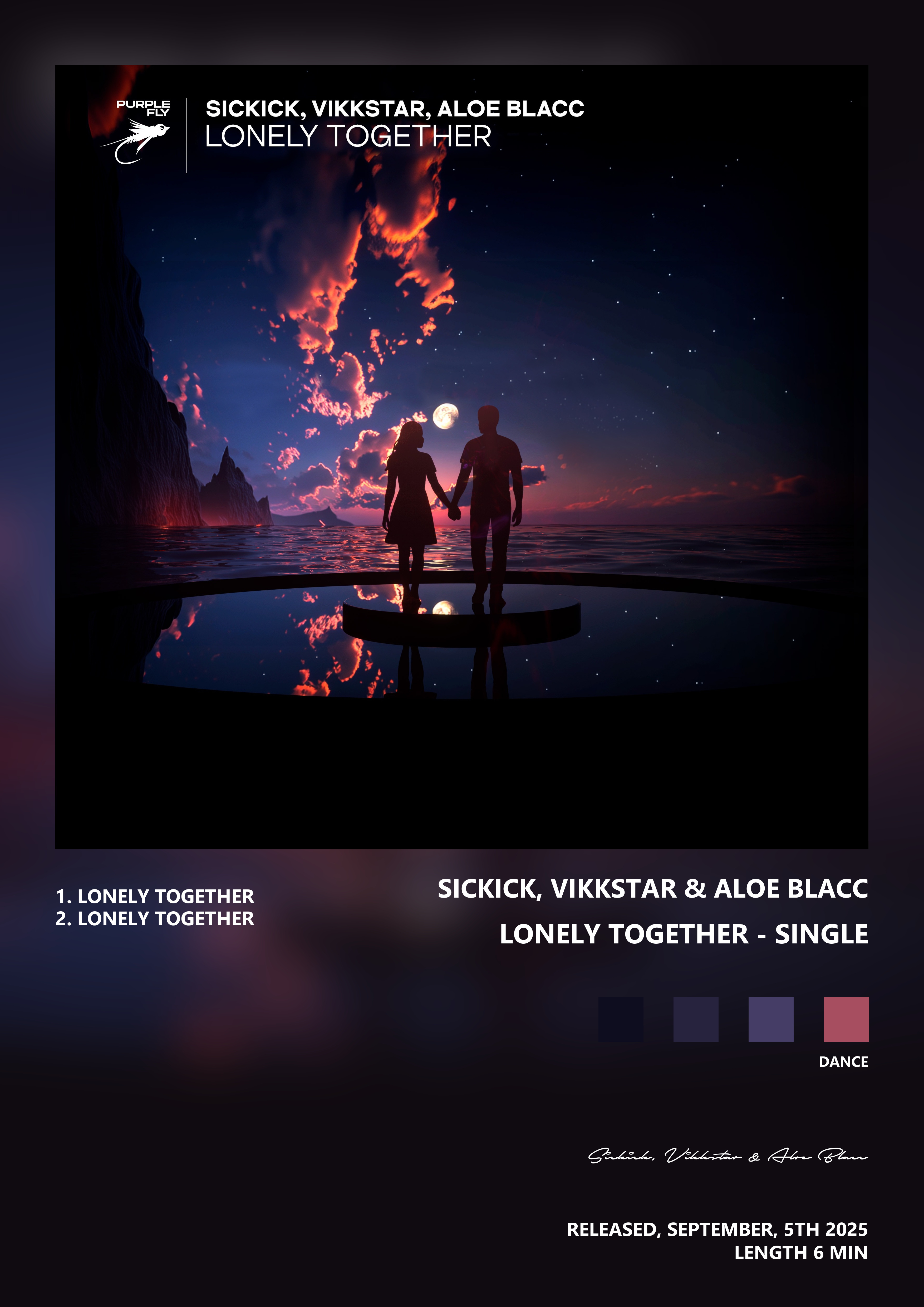 Music poster: Sickick Vikkstar Aloe Blacc - Lonely Together - Single
