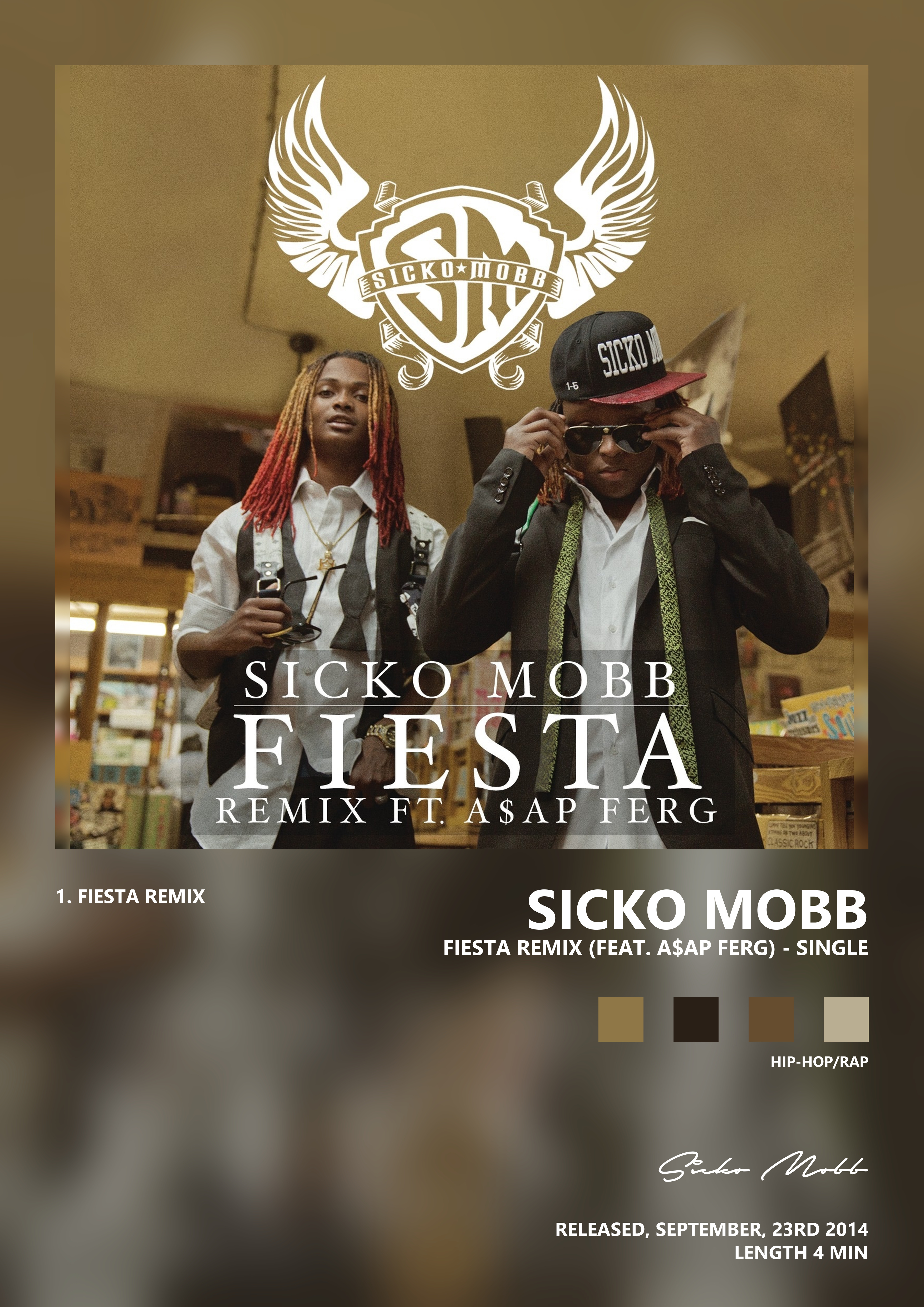 Music poster: Sicko Mobb - Fiesta Remix feat AAP Ferg - Single