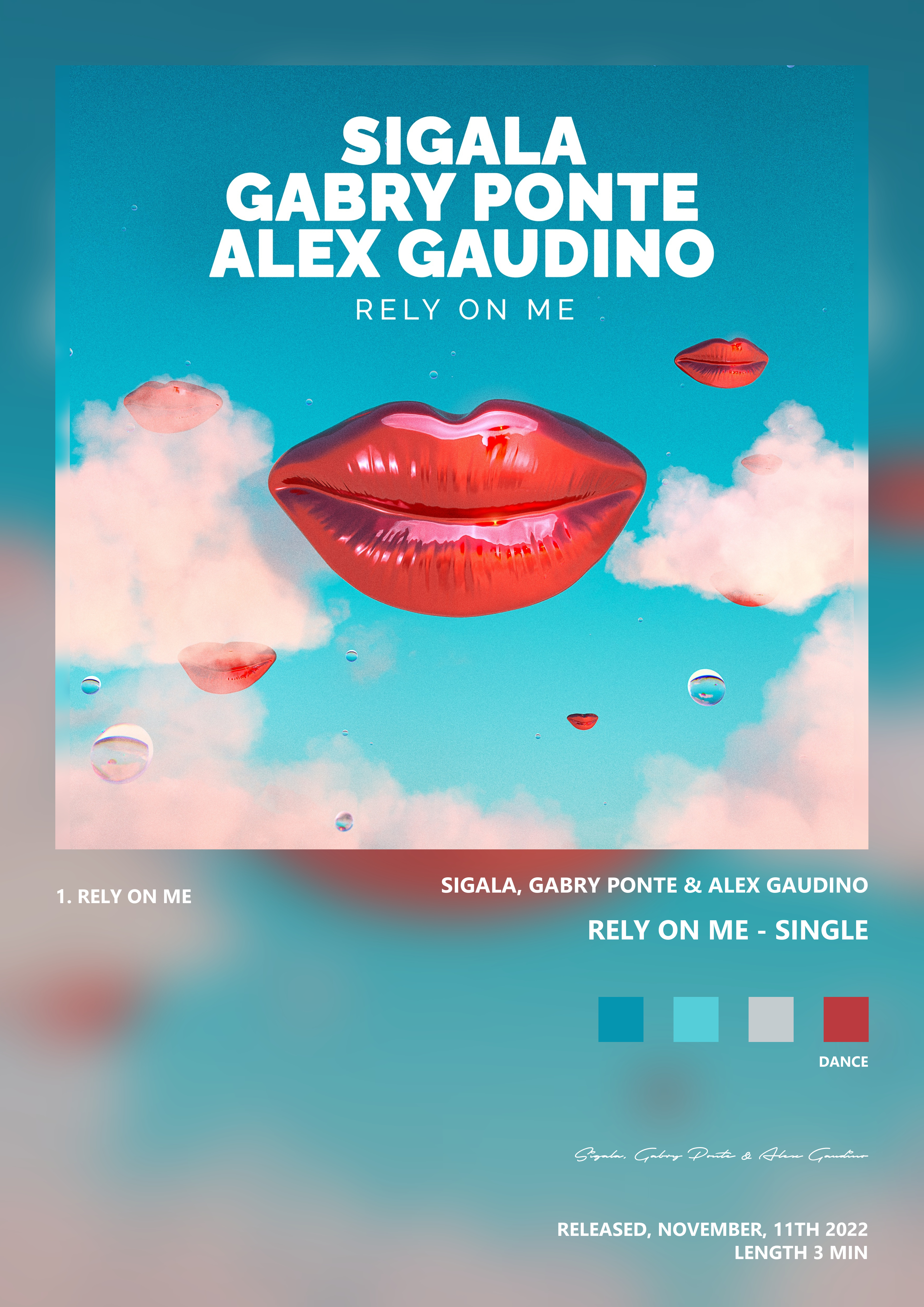 Music poster: Sigala Gabry Ponte Alex Gaudino - Rely On Me - Single