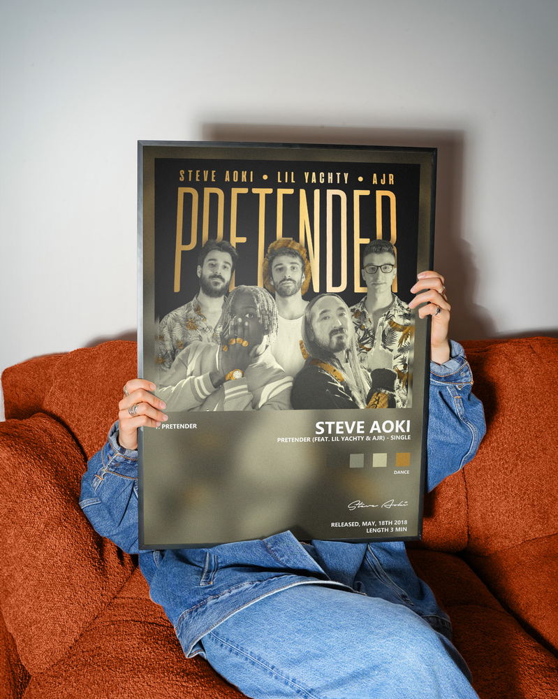 Music poster: Steve Aoki - Pretender feat Lil Yachty AJR - Single