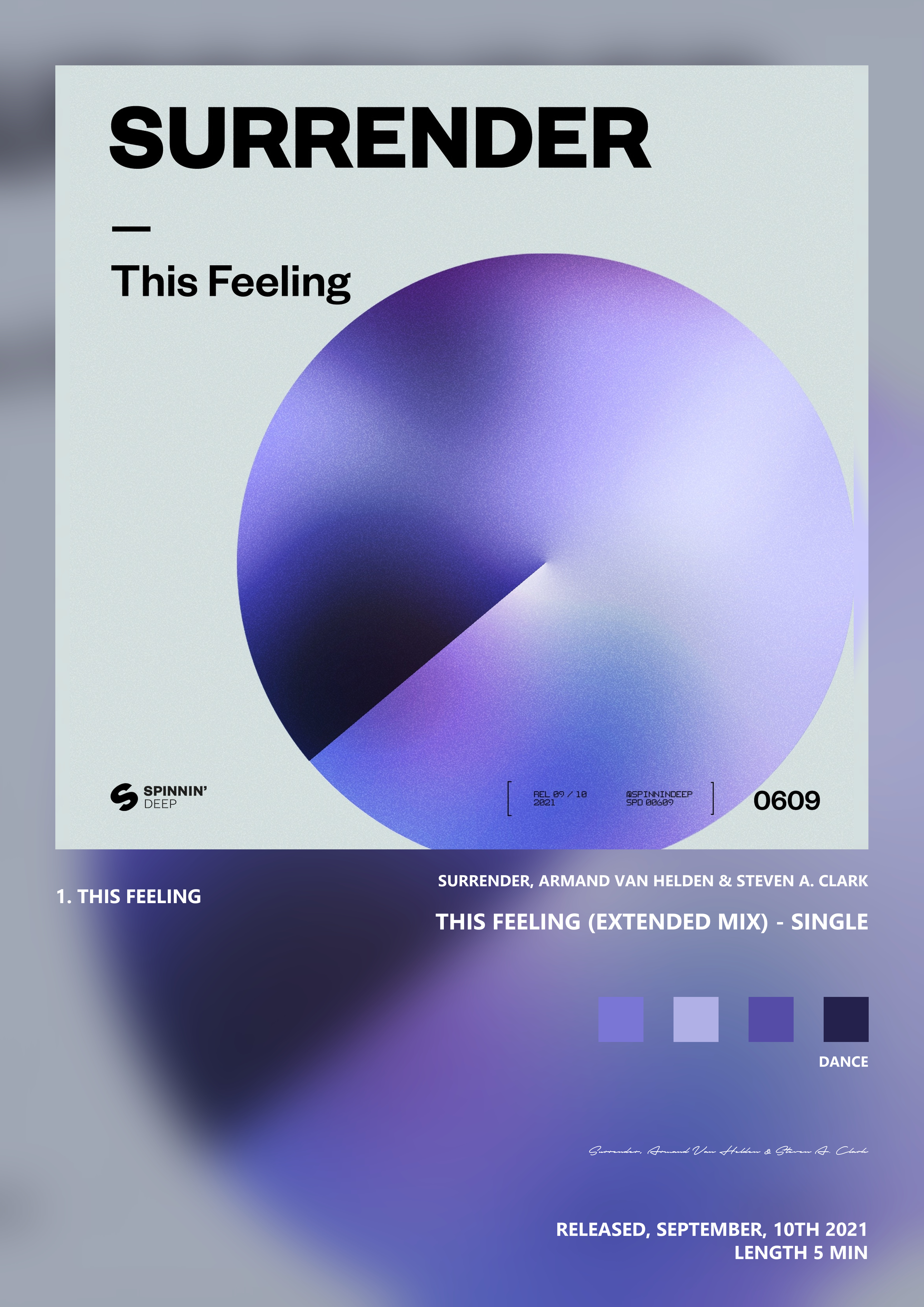 Music poster: Surrender Armand Van Helden Steven A Clark - This Feeling Extended Mix - Single