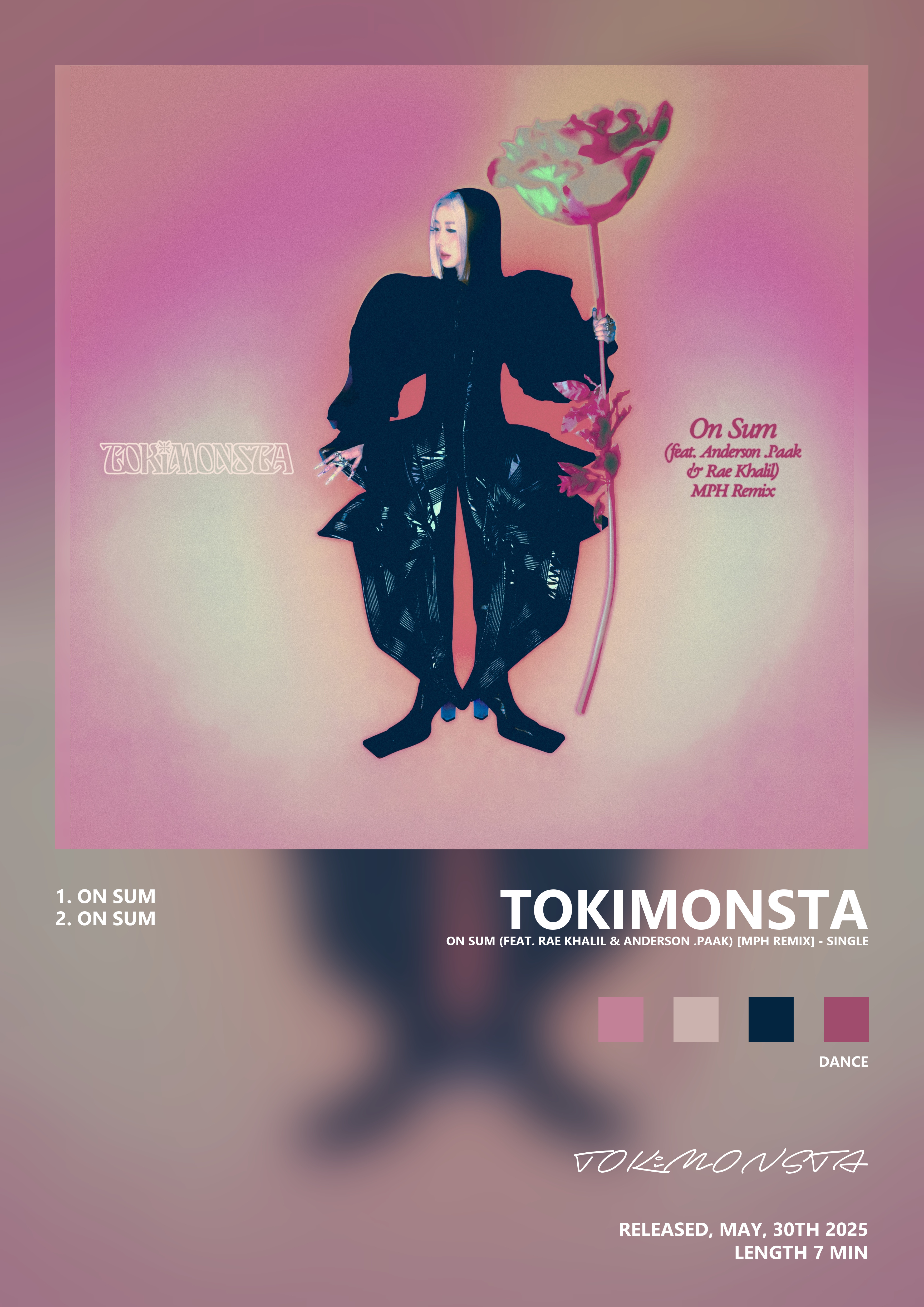 Music poster: TOKiMONSTA - On Sum feat Rae Khalil Anderson Paak MPH Remix - Single