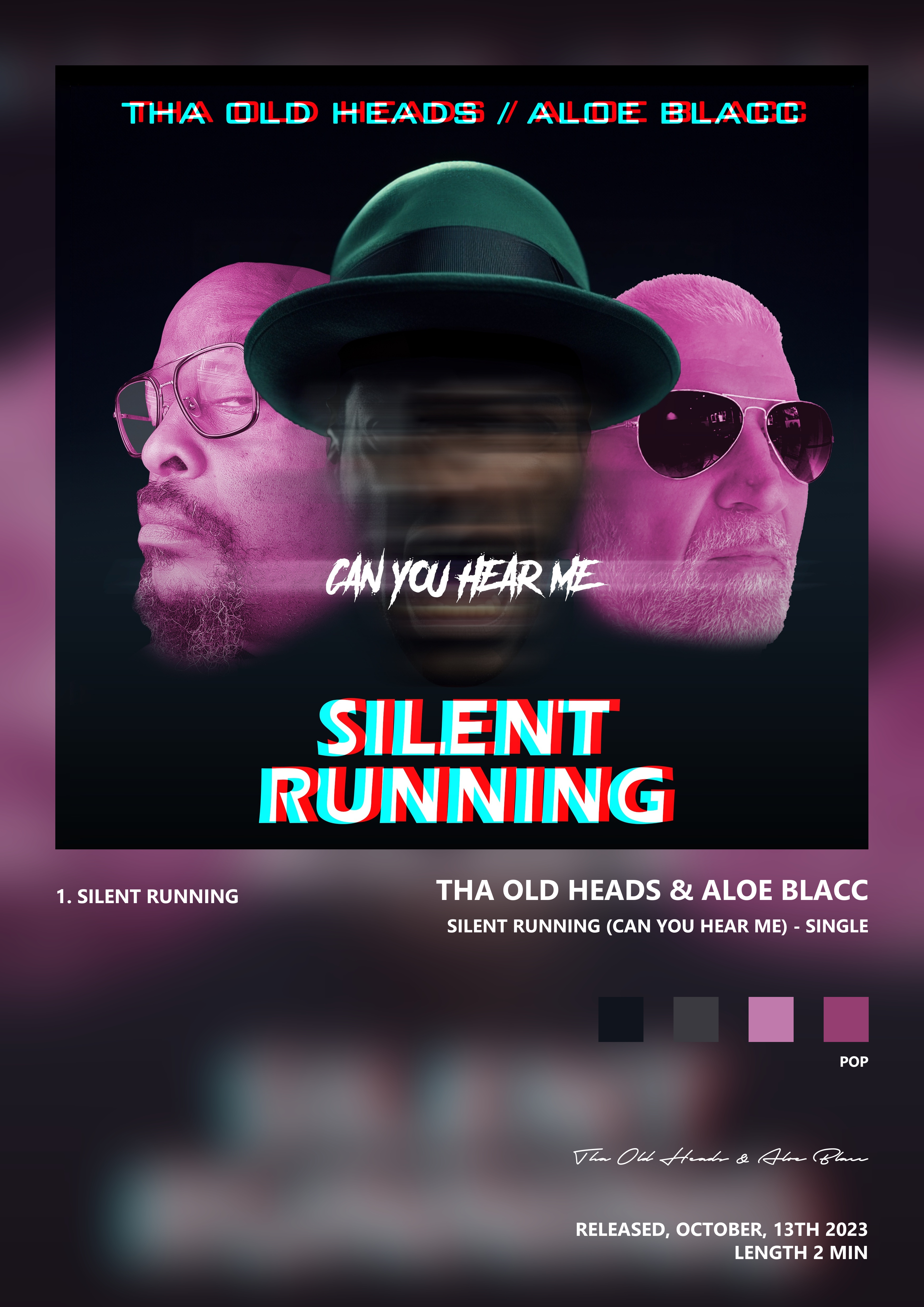 Music poster: Tha Old Heads Aloe Blacc - Silent Running Can You Hear Me - Single