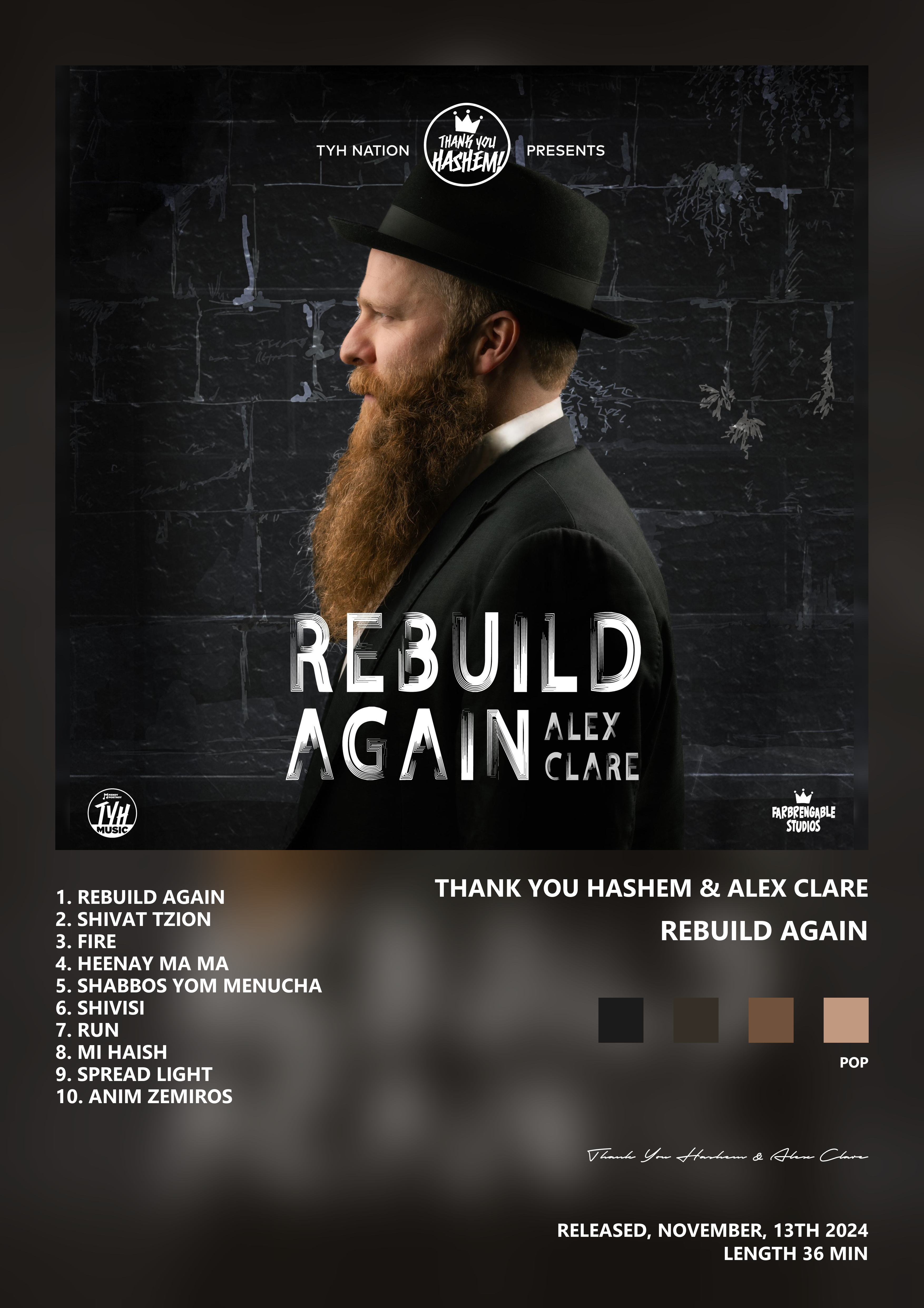 Music poster: Thank You Hashem Alex Clare - Rebuild Again