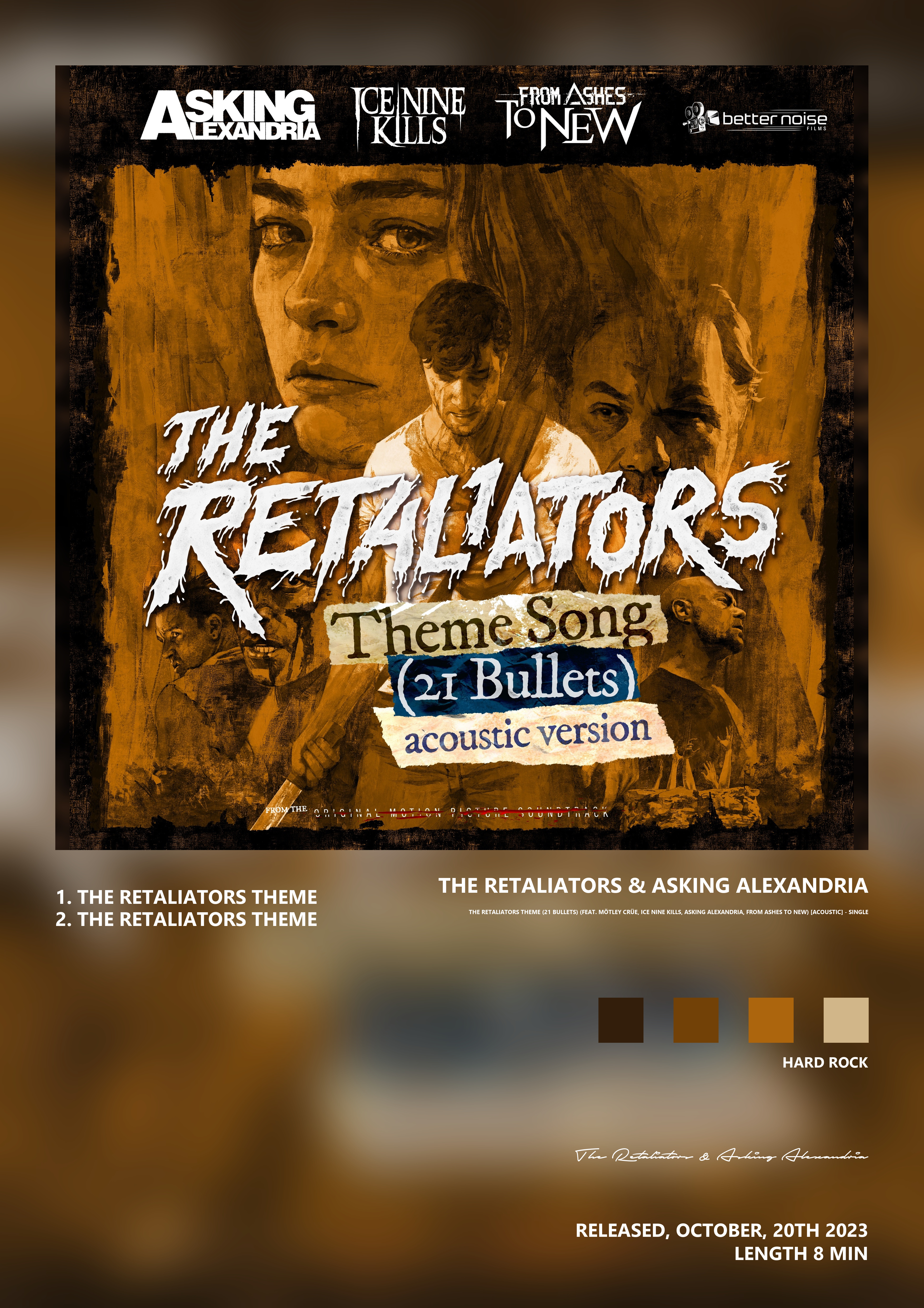 Music poster: The Retaliators Asking Alexandria - The Retaliators Theme 21 Bullets Feat Mötley Crüe Ice Nine Kills Asking Alexandria f