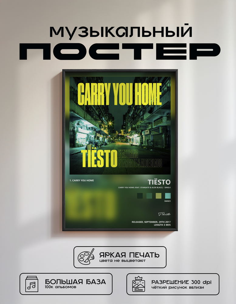 Music poster: Tiësto - Carry You Home feat StarGate Aloe Blacc - Single