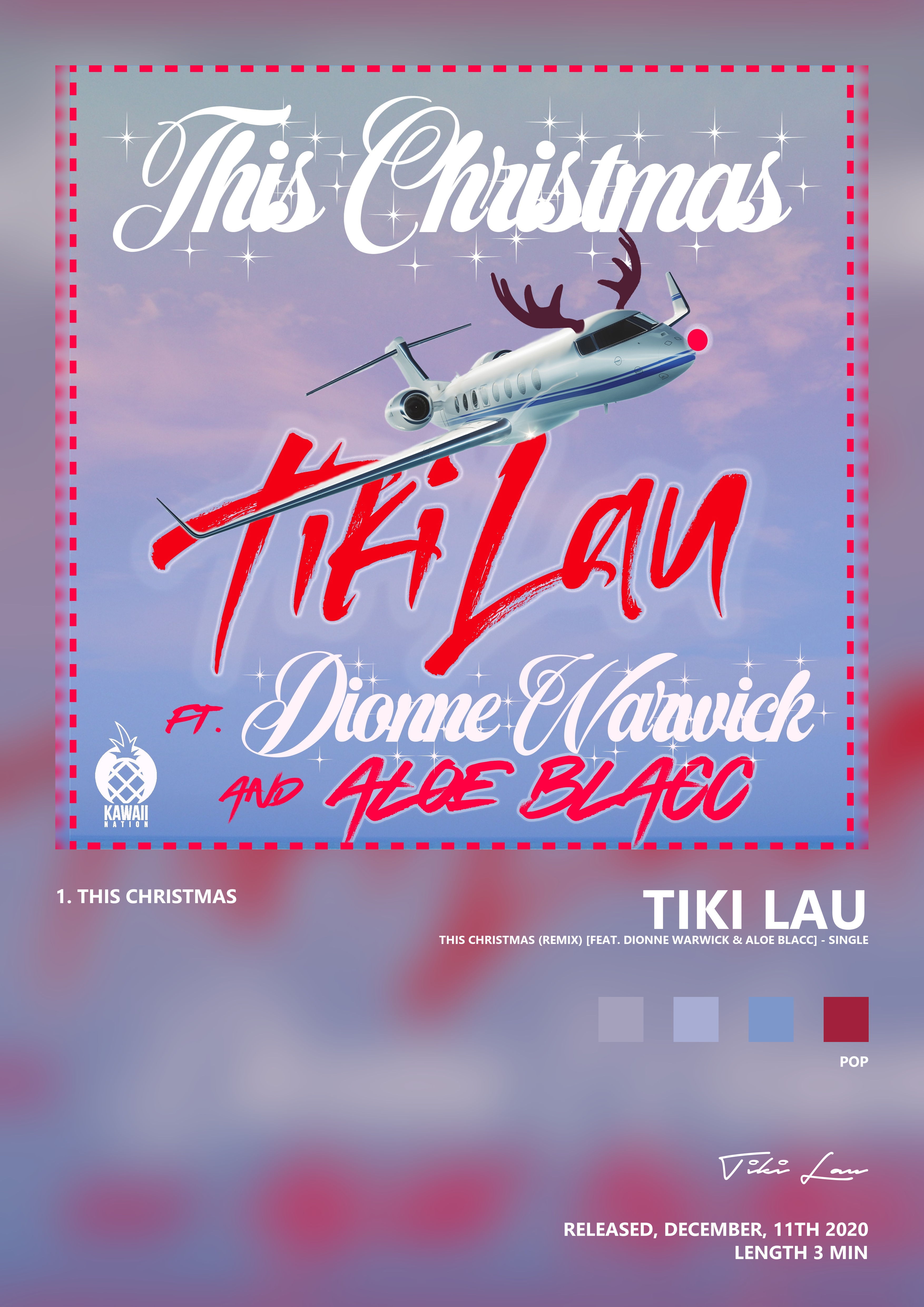 Music poster: Tiki Lau - This Christmas Remix feat Dionne Warwick Aloe Blacc - Single