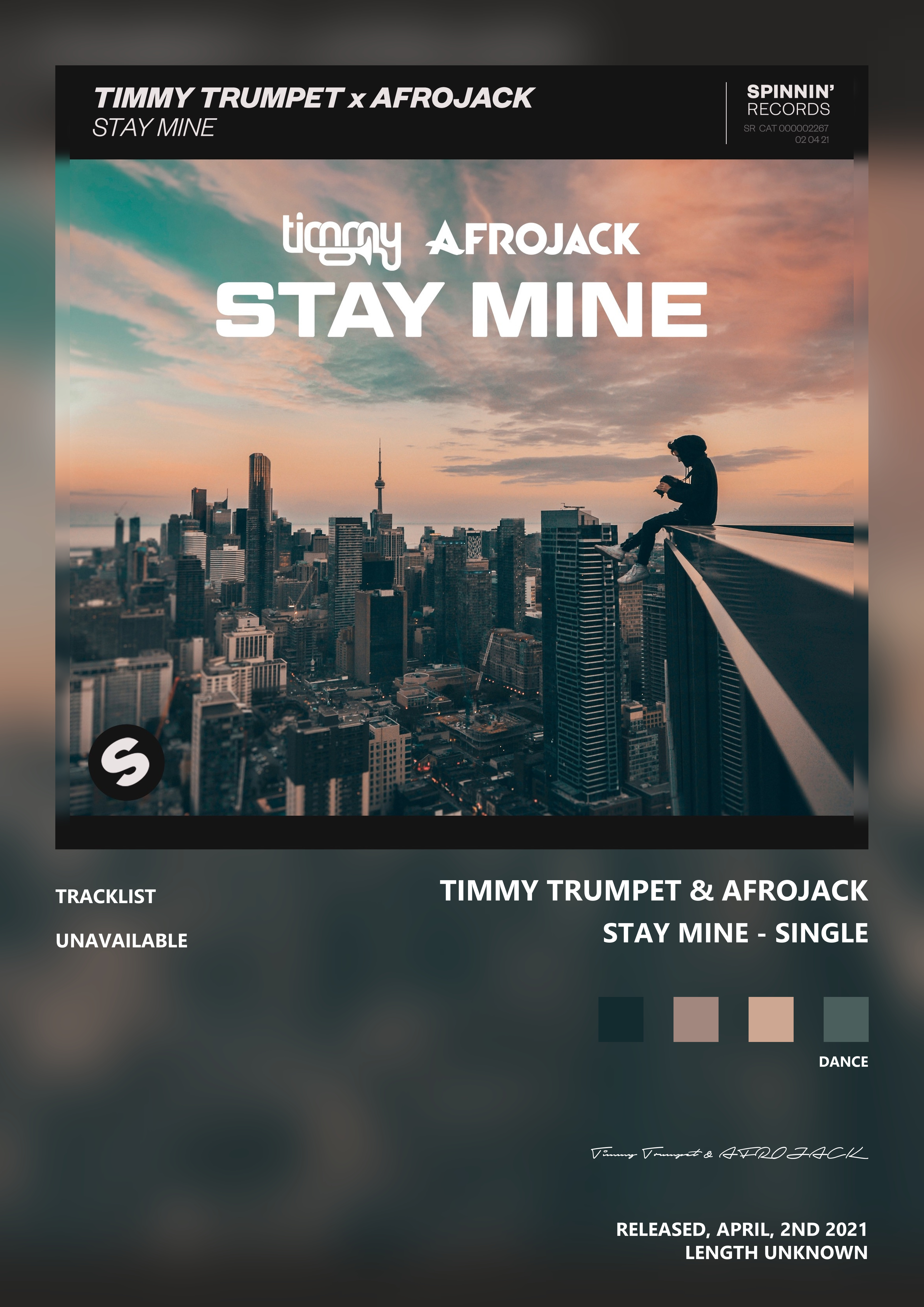 Music poster: Timmy Trumpet AFROJACK - Stay Mine - Single