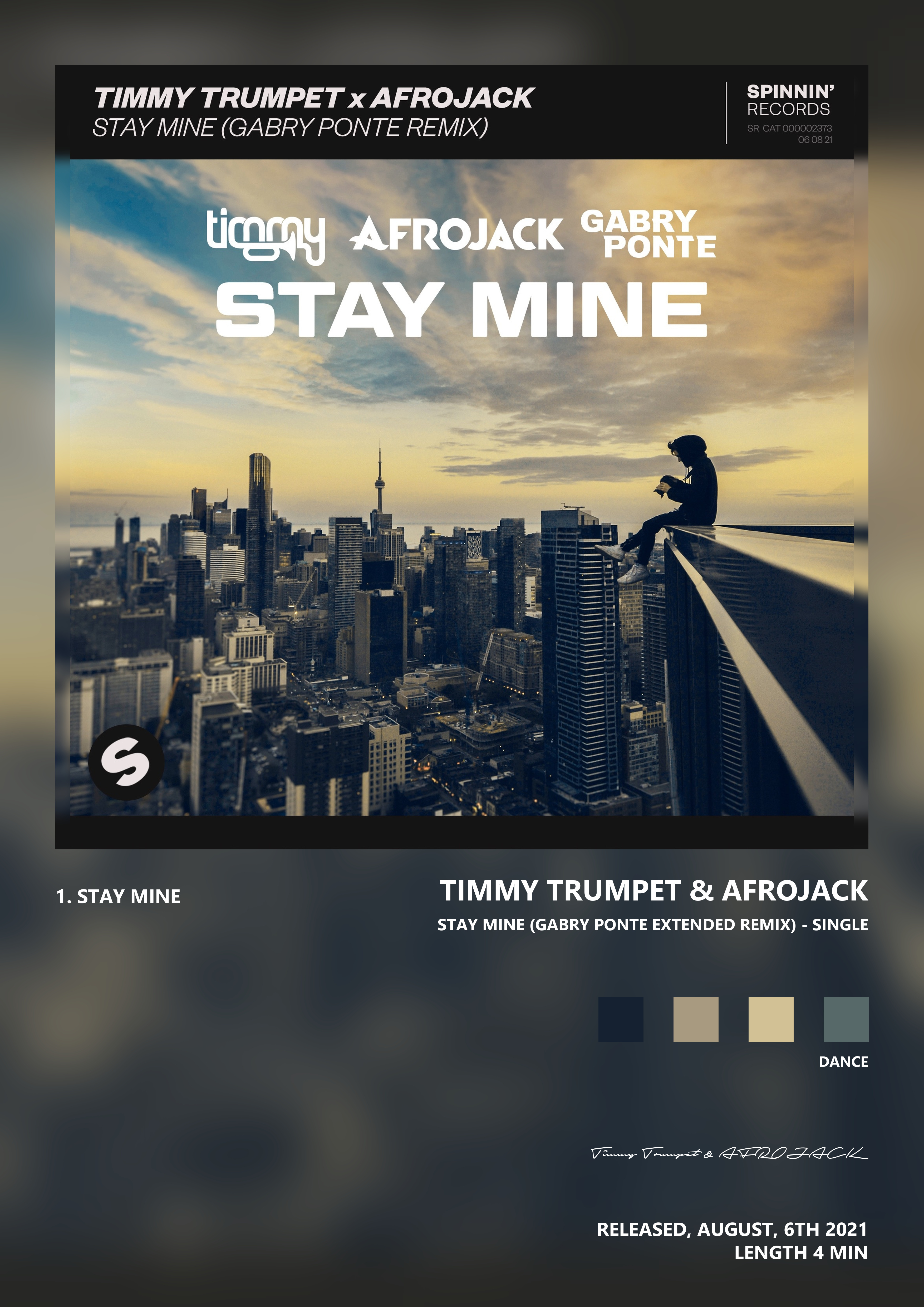 Music poster: Timmy Trumpet AFROJACK - Stay Mine Gabry Ponte Extended Remix - Single