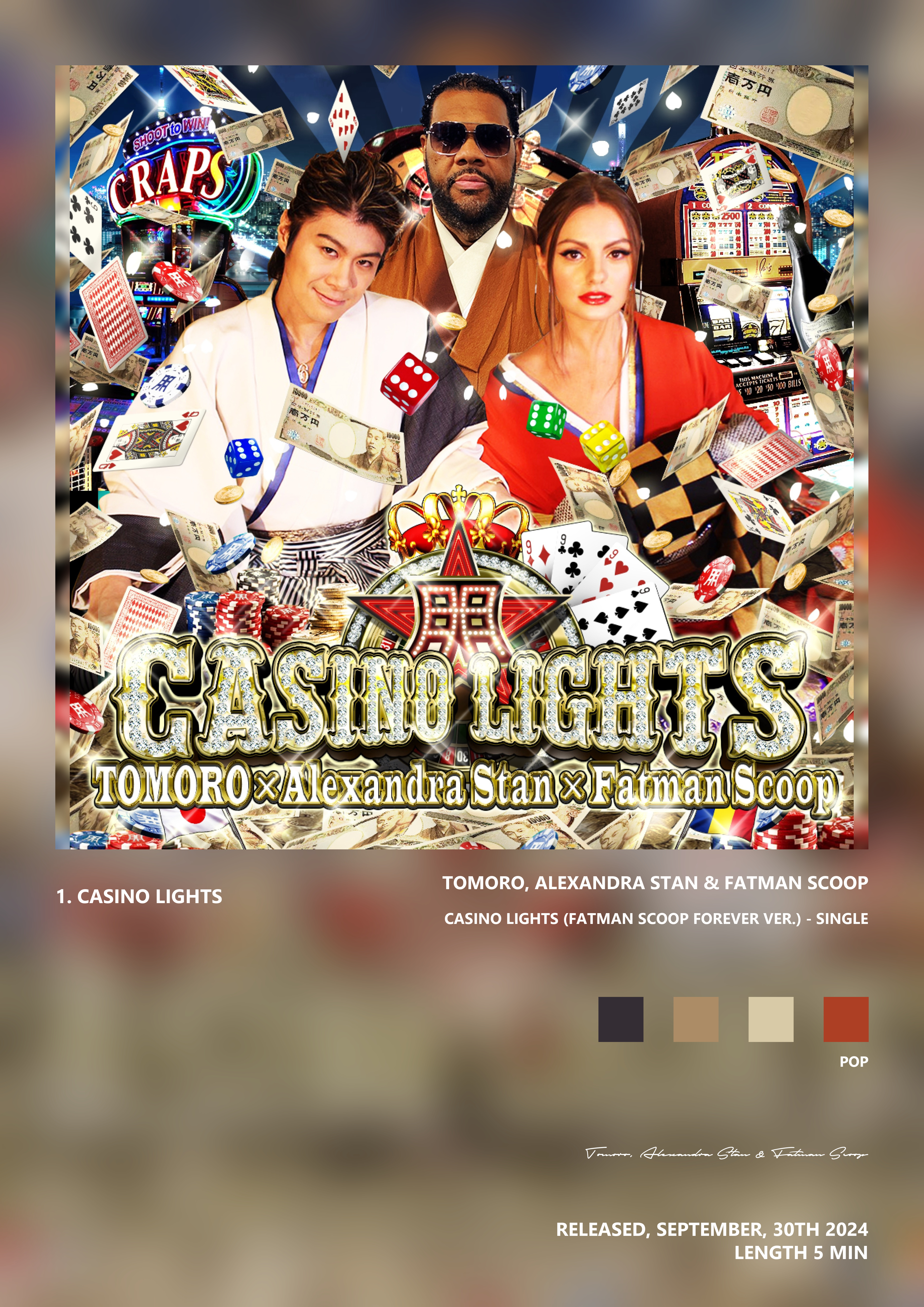 Music poster: Tomoro Alexandra Stan Fatman Scoop - CASINO LIGHTS Fatman Scoop Forever ver - Single