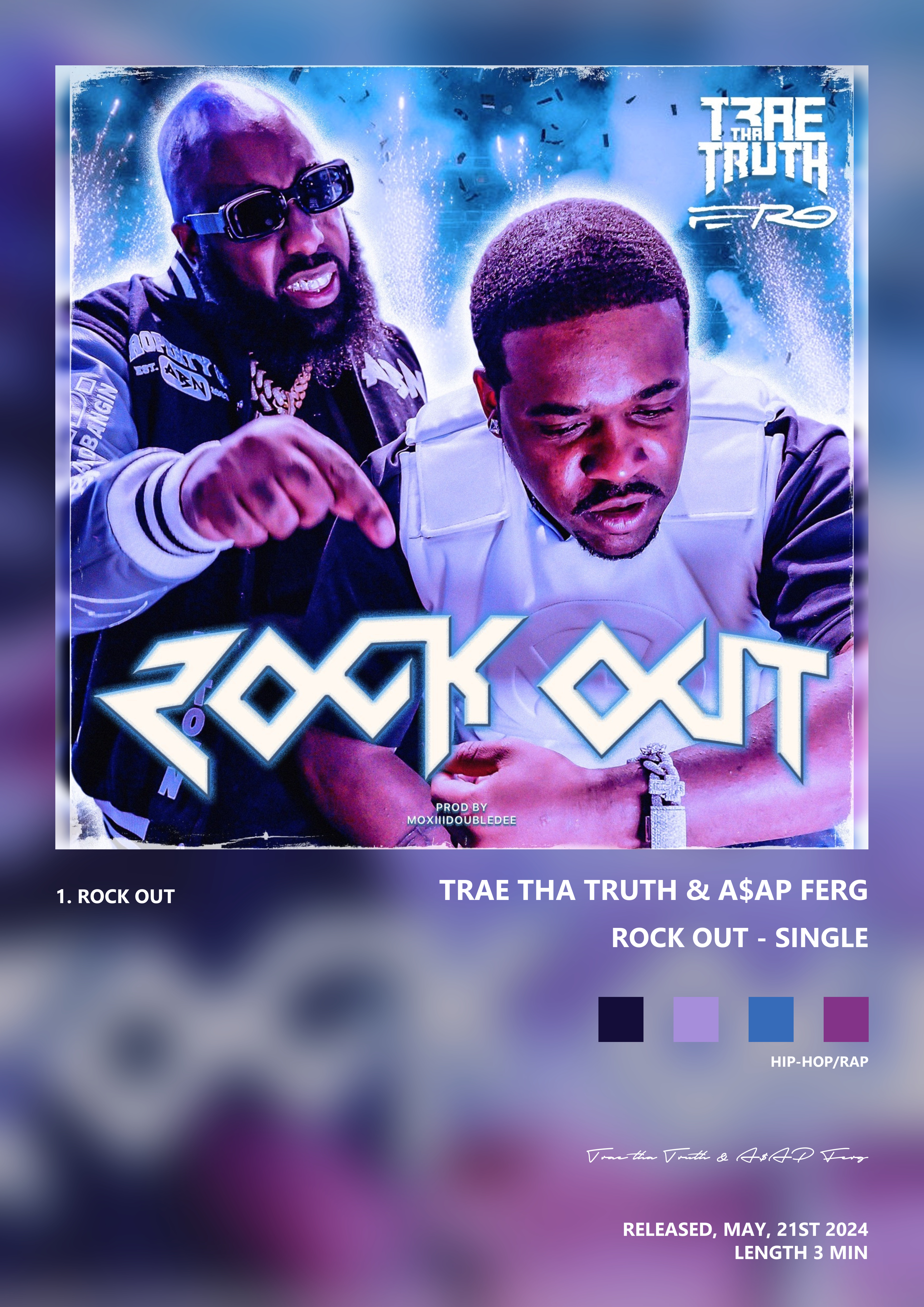 Music poster: Trae tha Truth AAP Ferg - Rock Out - Single