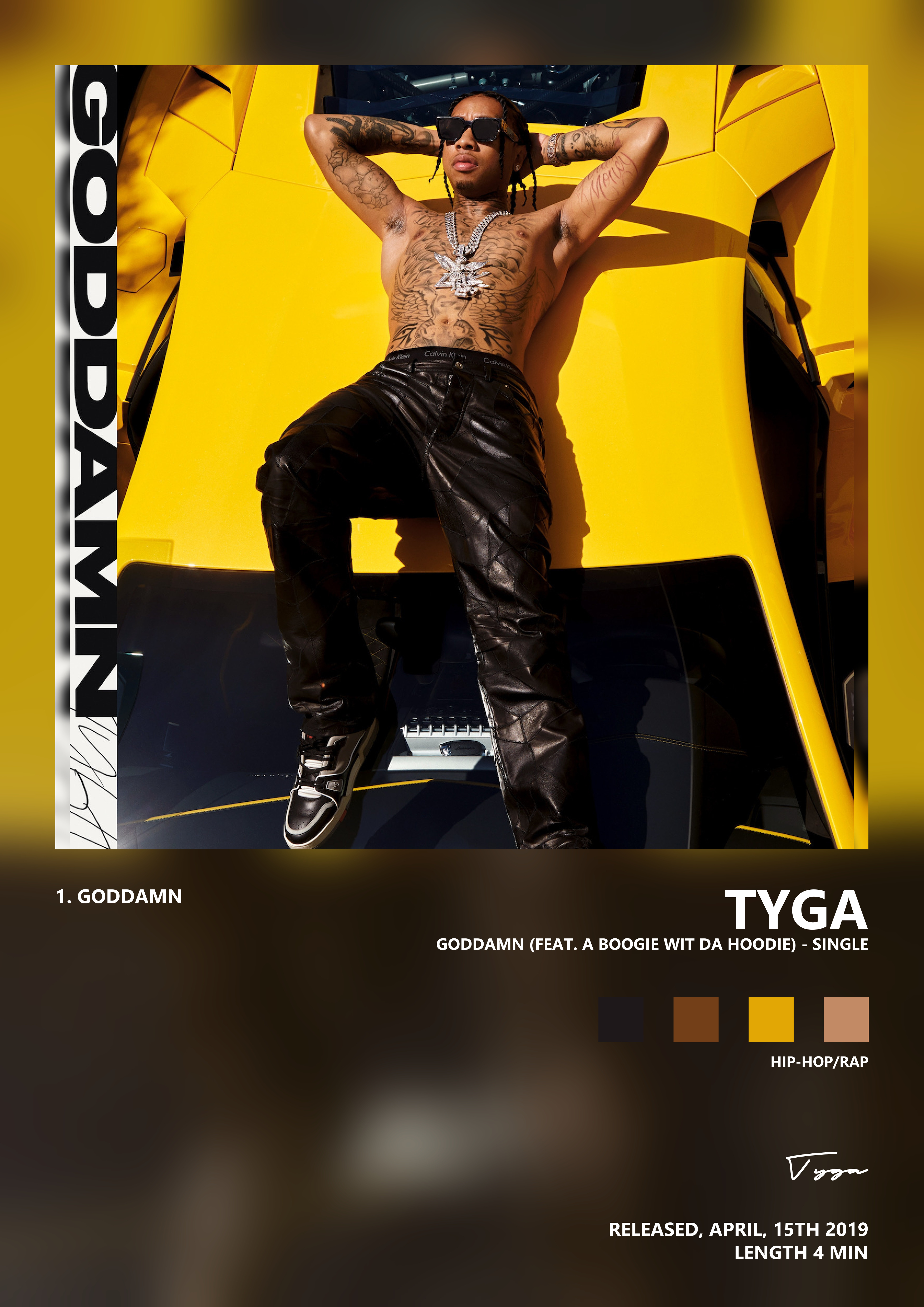 Music poster: Tyga - Goddamn feat A Boogie wit da Hoodie - Single