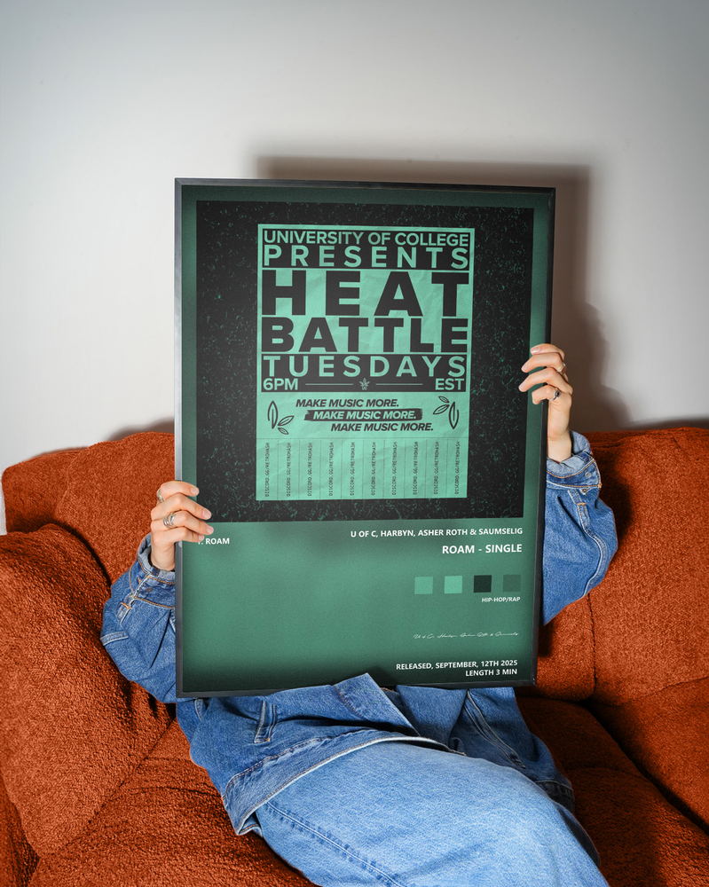 Music poster: U of C Harbyn Asher Roth Saumselig - Roam - Single