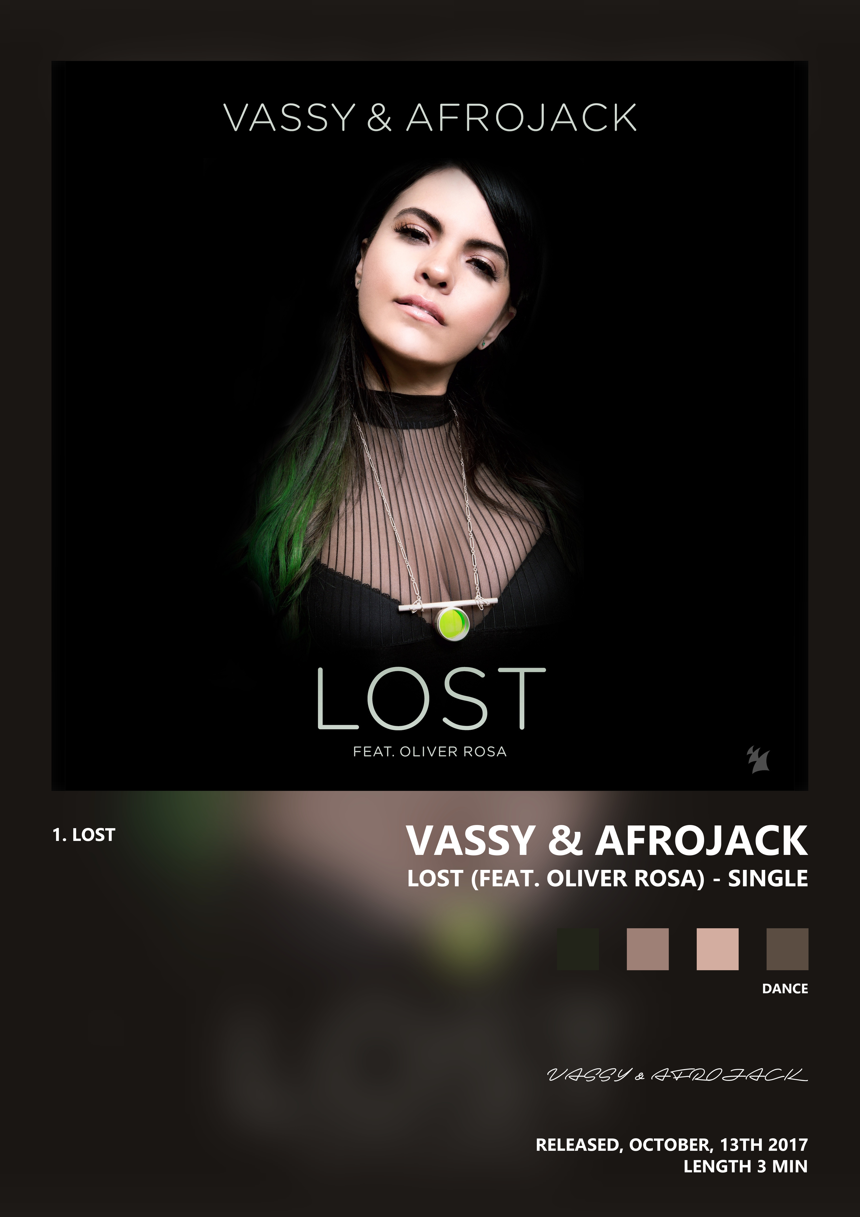 Music poster: VASSY AFROJACK - Lost feat Oliver Rosa - Single