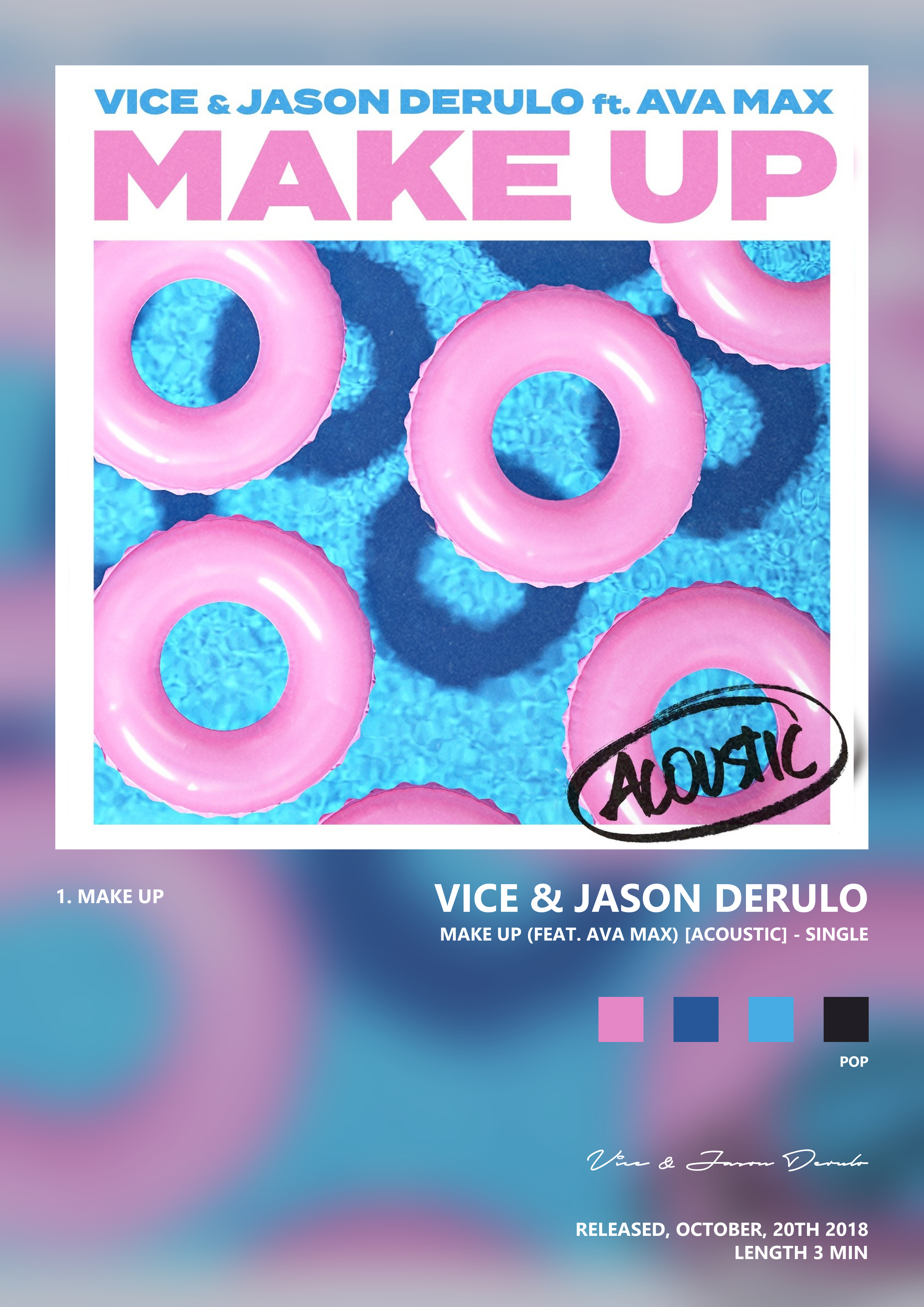 Music poster: Vice Jason Derulo - Make Up feat Ava Max Acoustic - Single