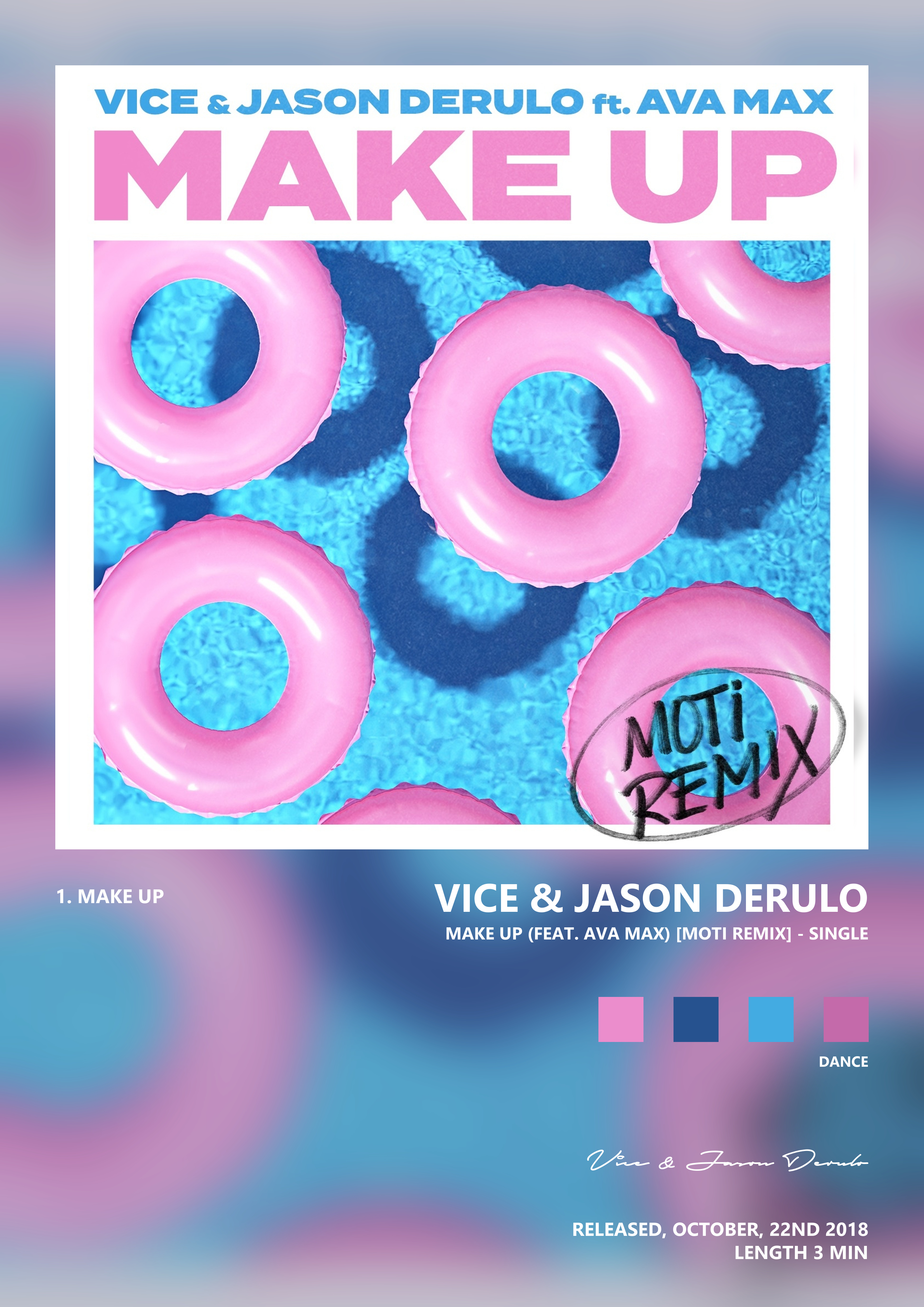 Music poster: Vice Jason Derulo - Make Up feat Ava Max MOTi Remix - Single
