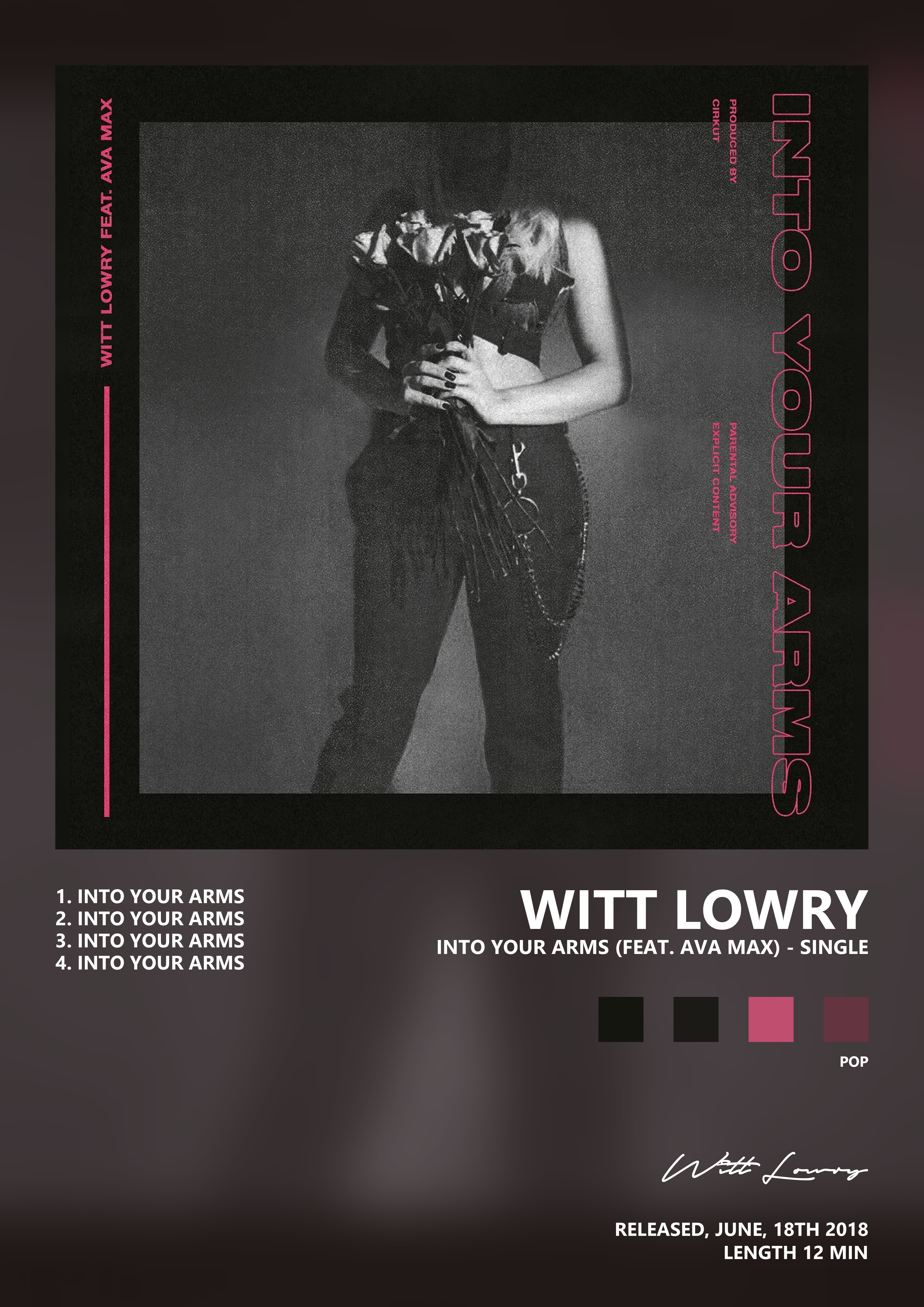 Music poster: Witt Lowry - Into Your Arms feat Ava Max - Single