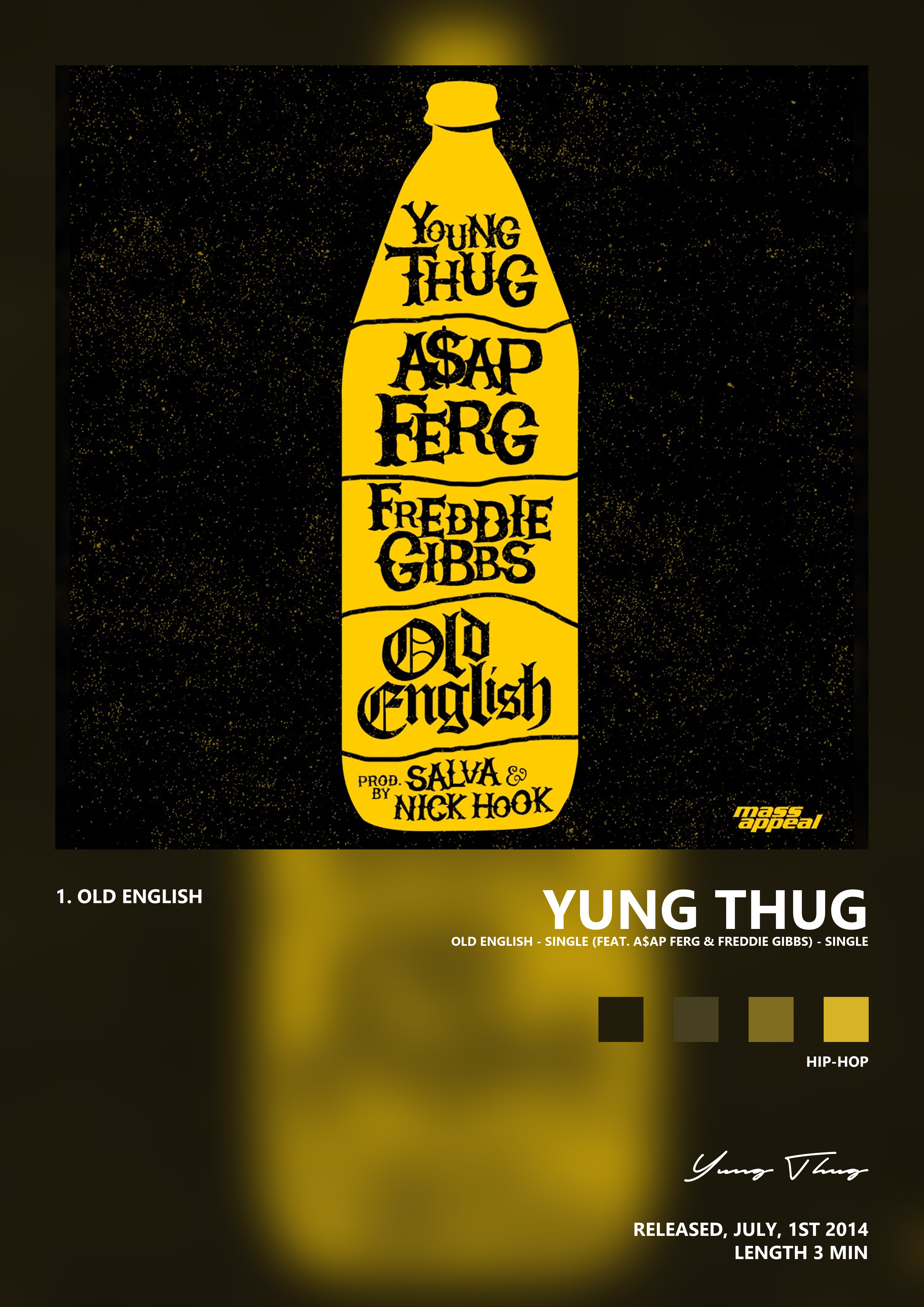 Music poster: Yung Thug - Old English - Single feat AAP Ferg Freddie Gibbs - Single