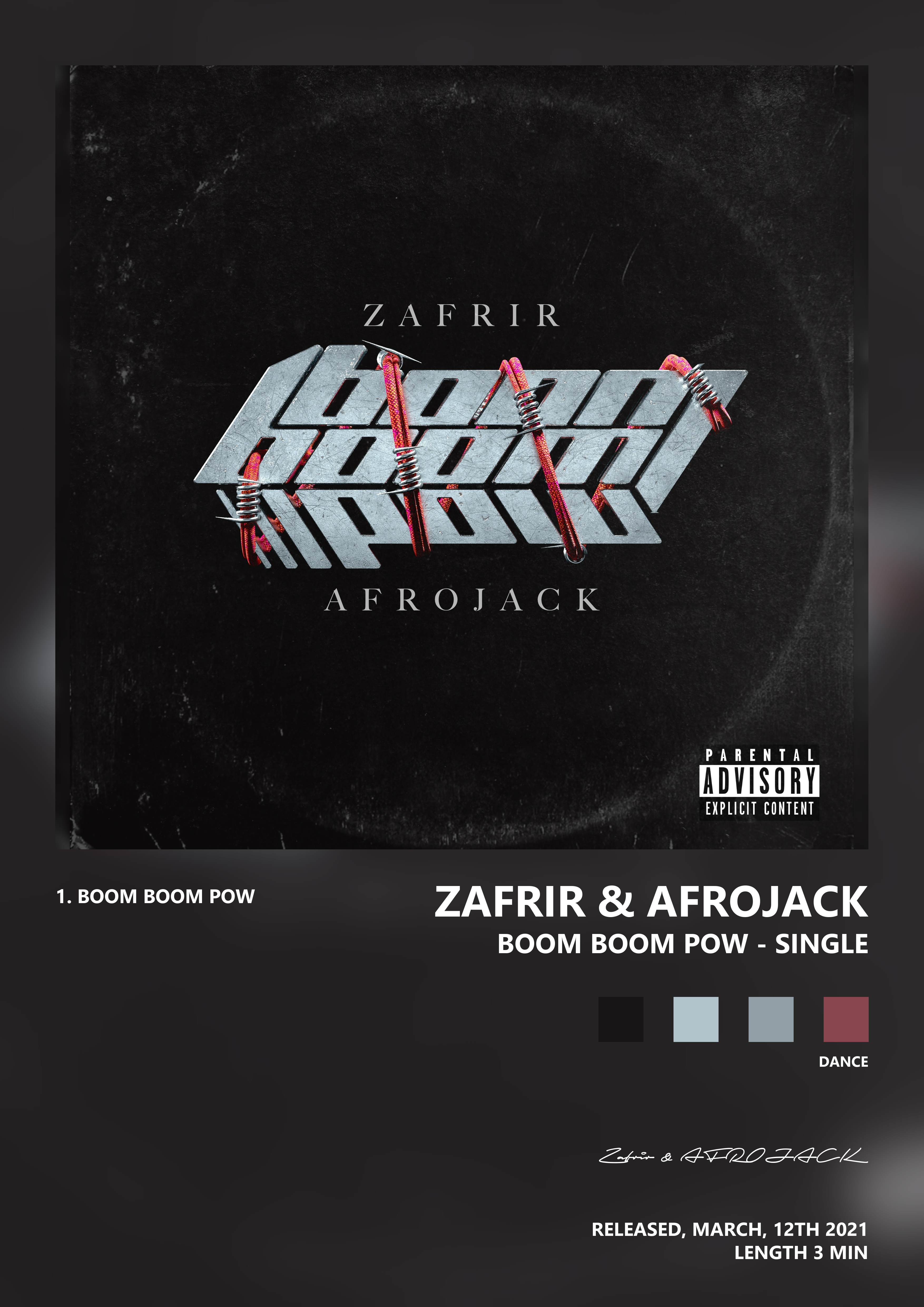 Music poster: Zafrir AFROJACK - Boom Boom Pow - Single
