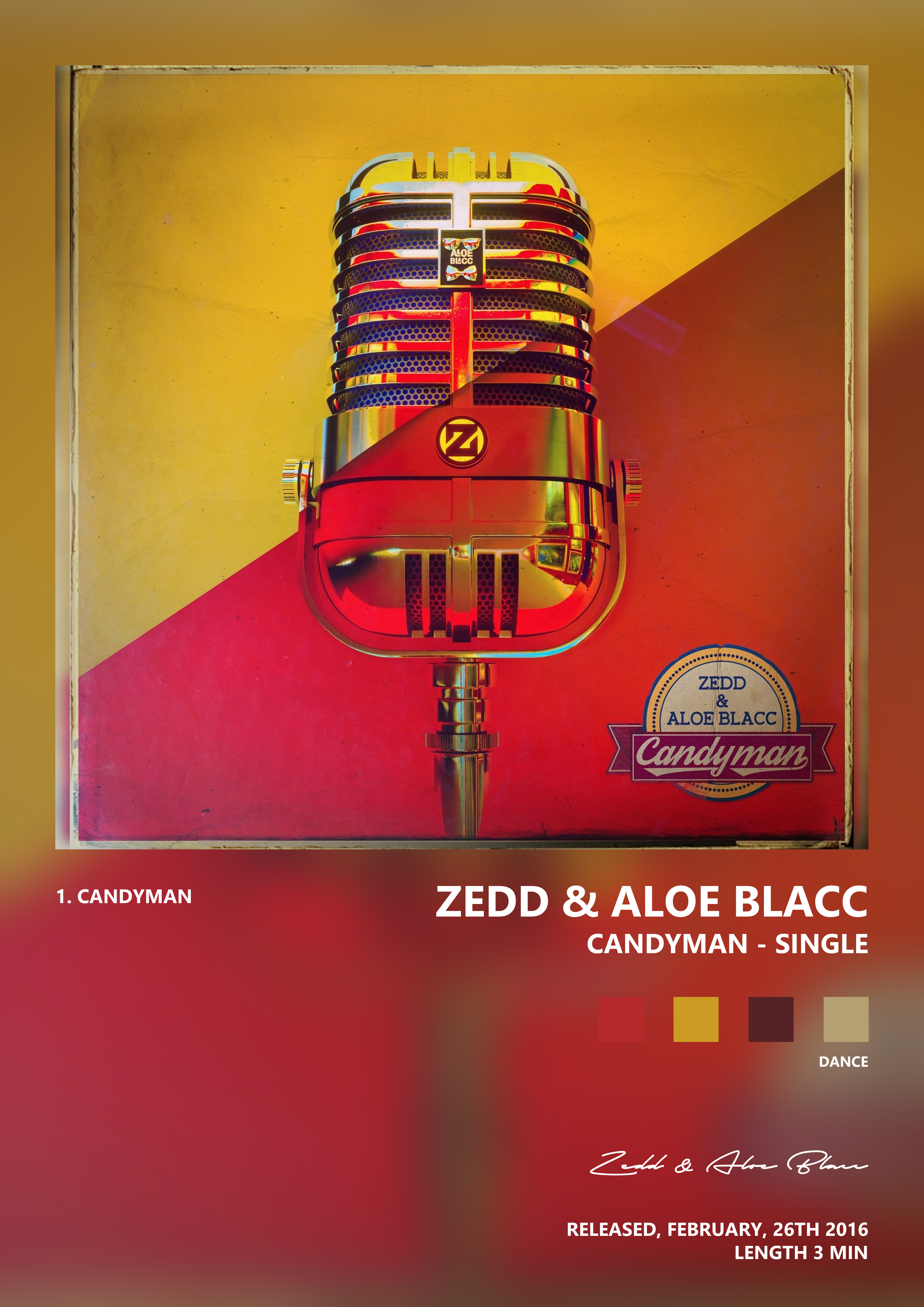 Music poster: Zedd Aloe Blacc - Candyman - Single