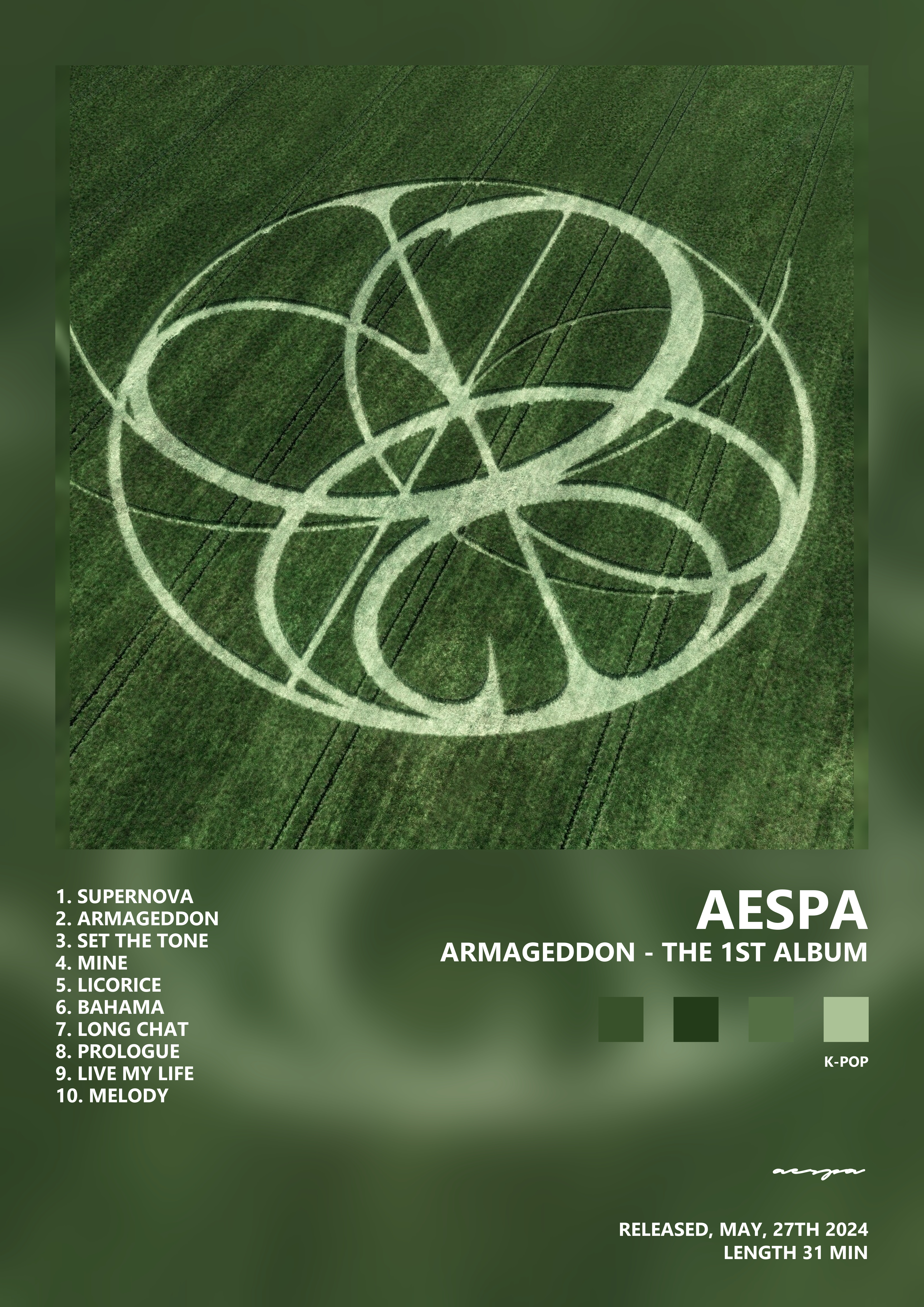 Music poster: aespa - Armageddon - The 1st Album