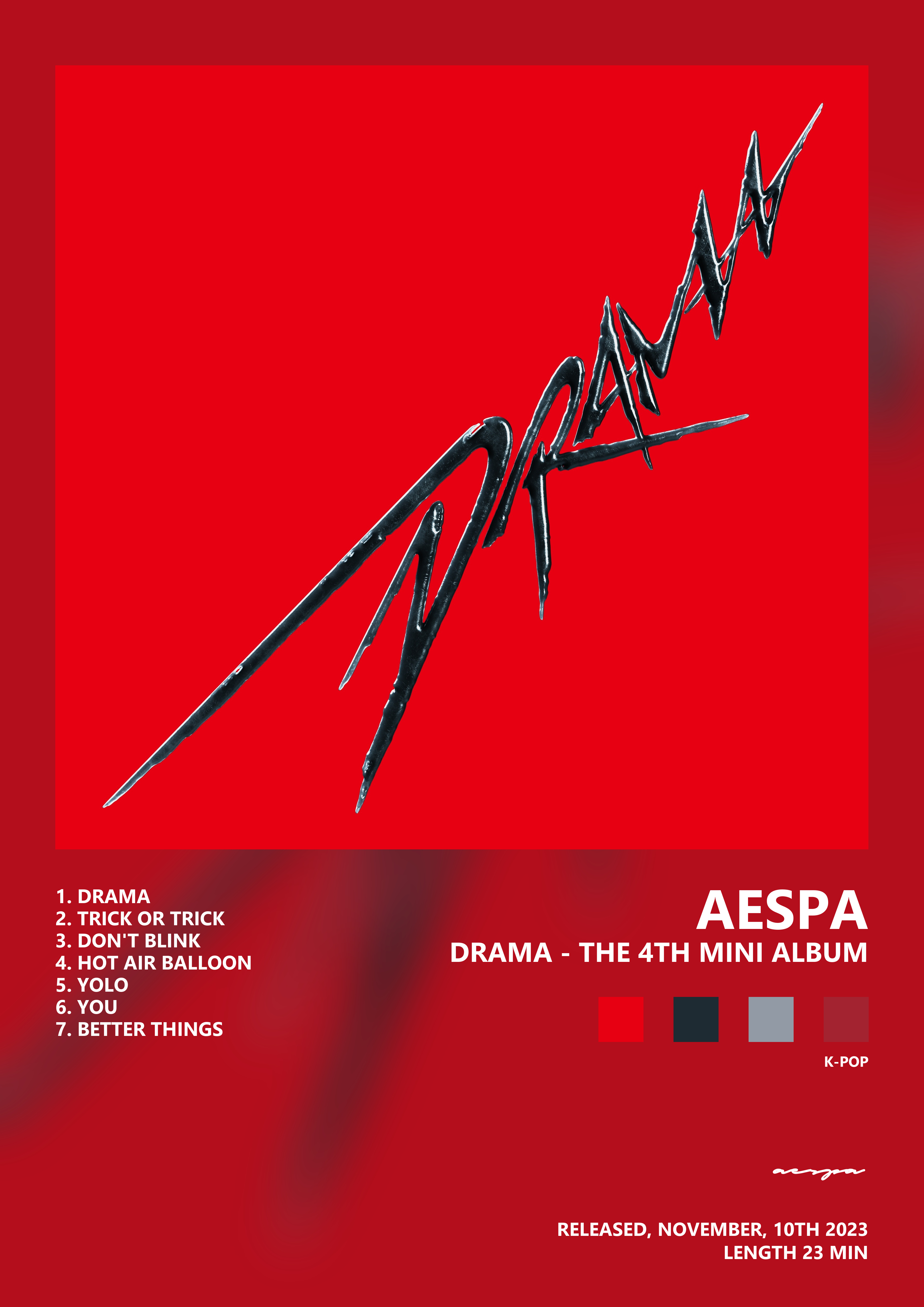 Music poster: aespa - Drama - The 4th Mini Album