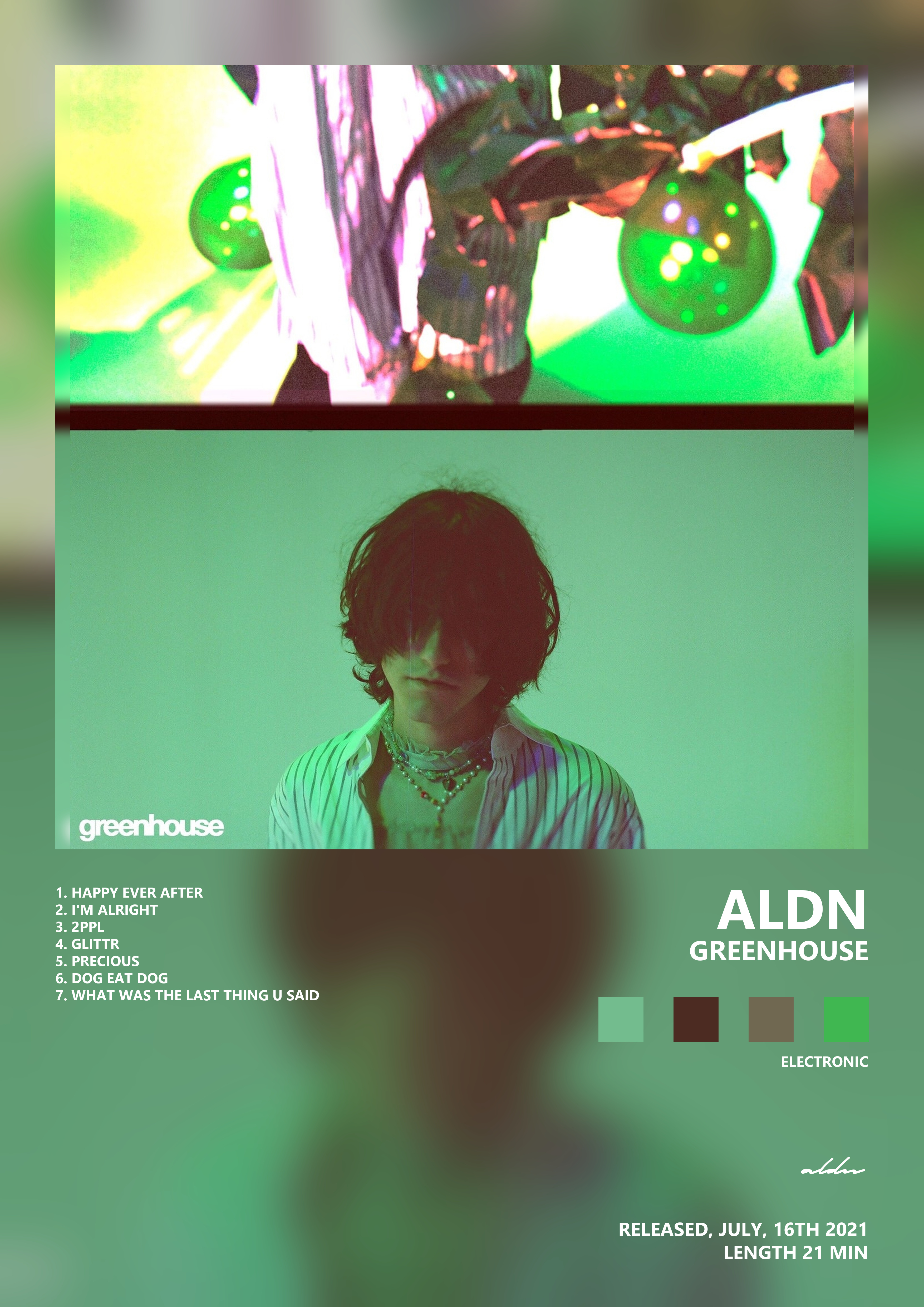 Music poster: aldn - greenhouse