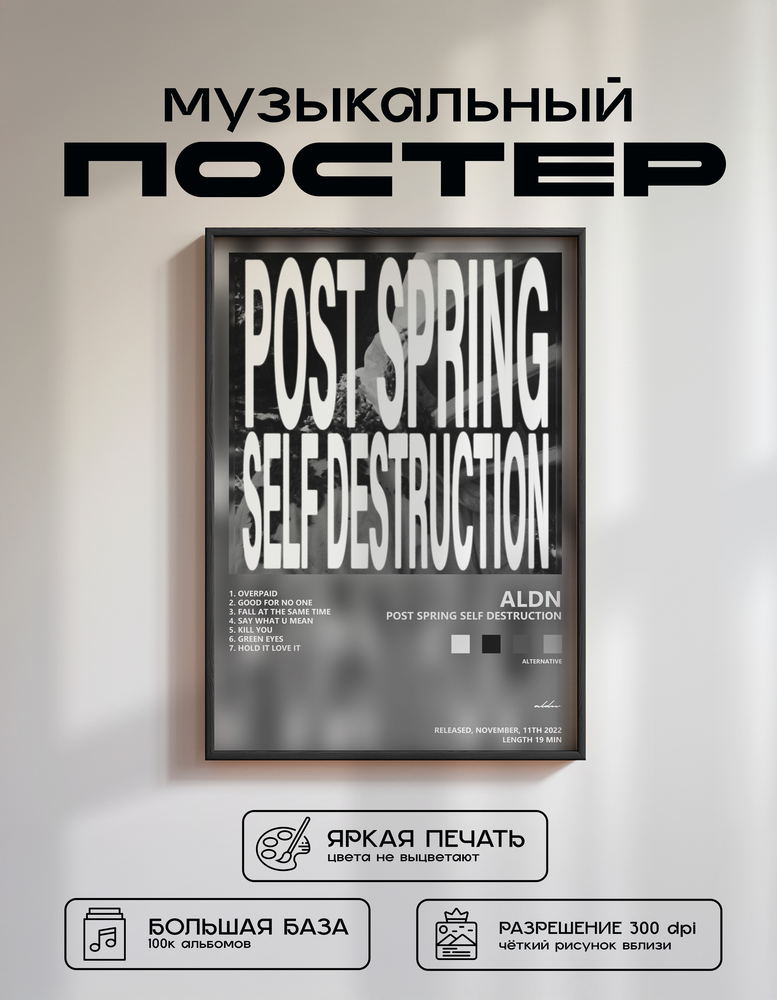 Music poster: aldn - post spring self destruction