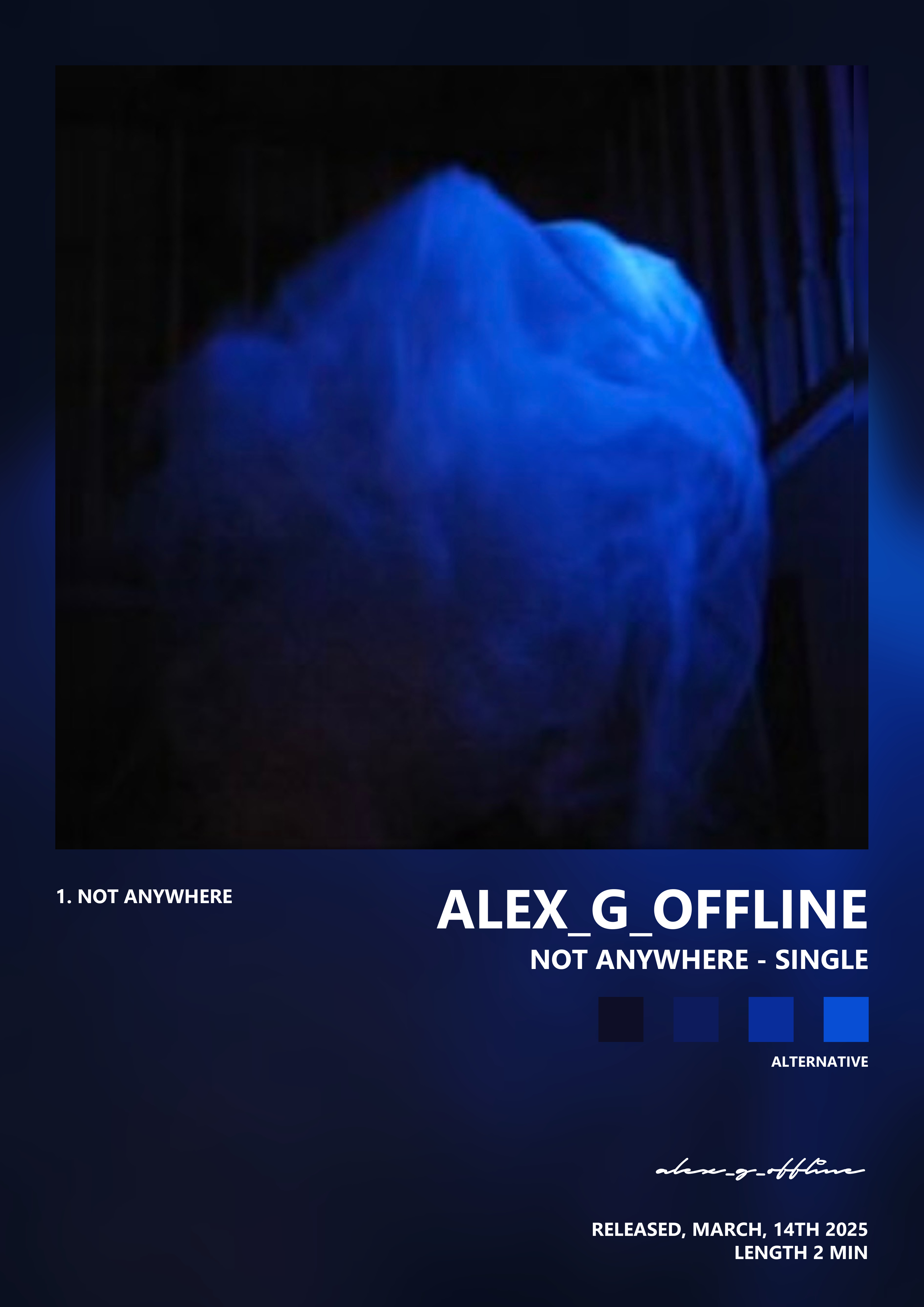 Music poster: alex g offline - Not Anywhere - Single
