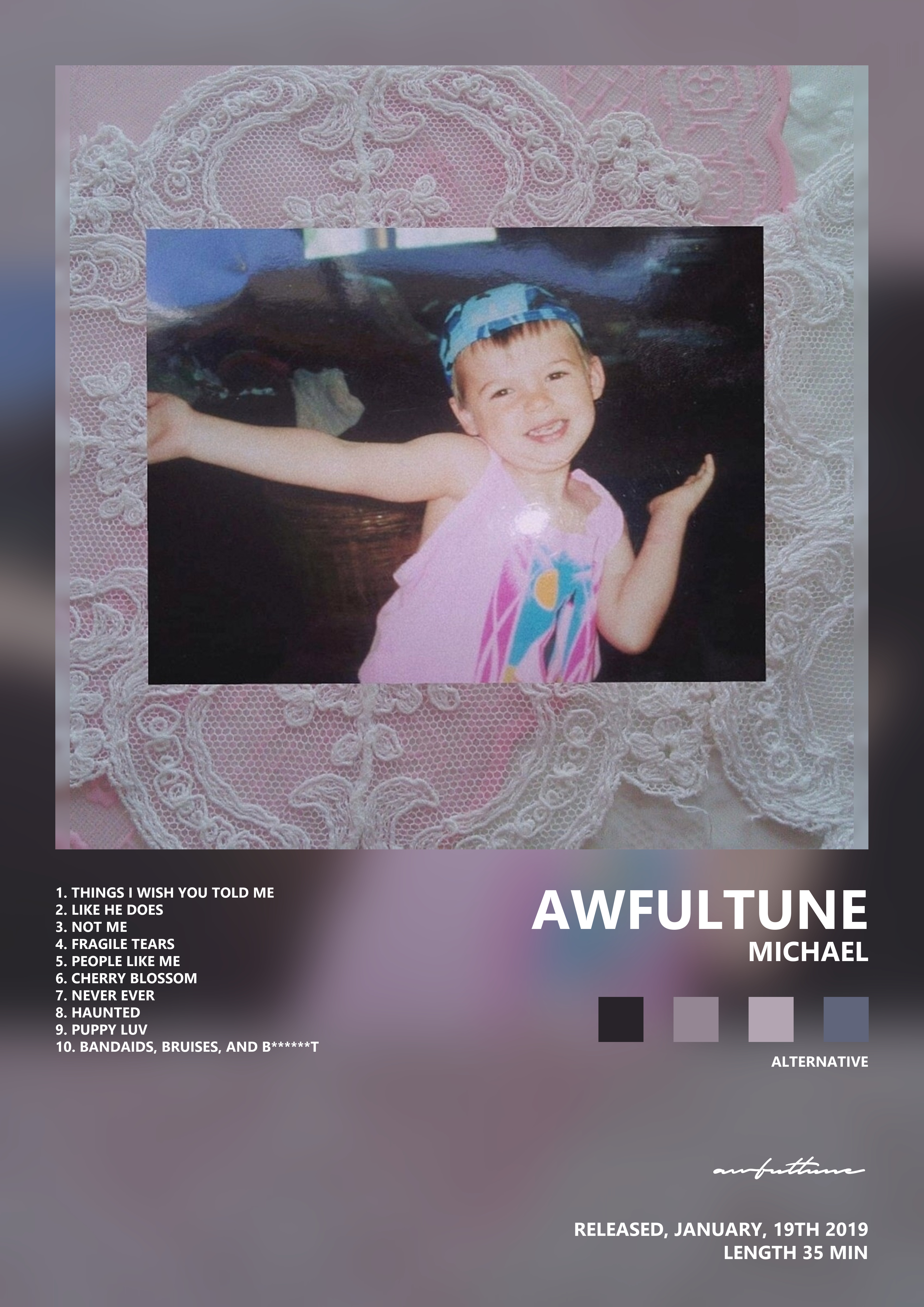 Music poster: awfultune - michael