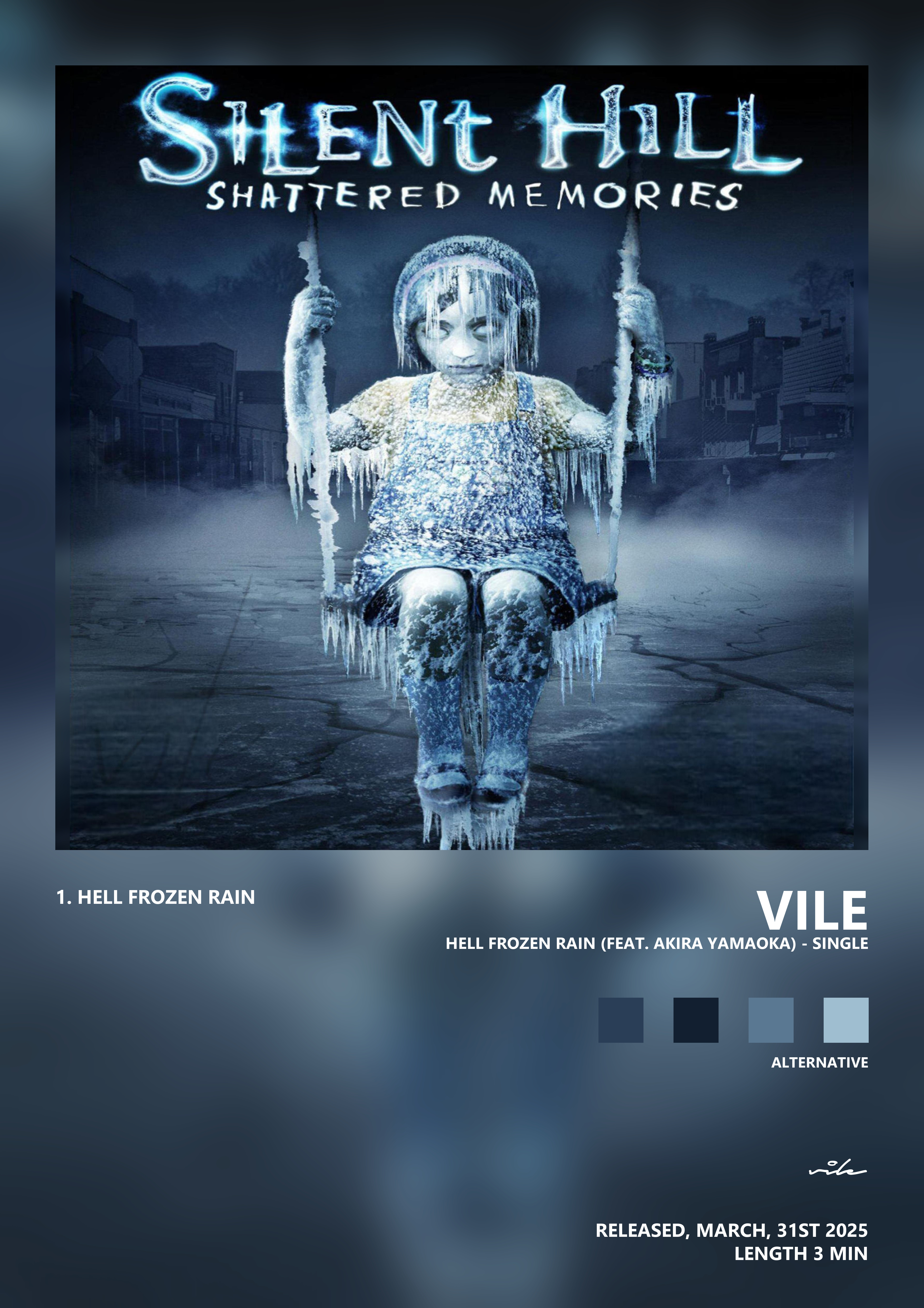 Music poster: vile - hell frozen rain feat Akira Yamaoka - Single