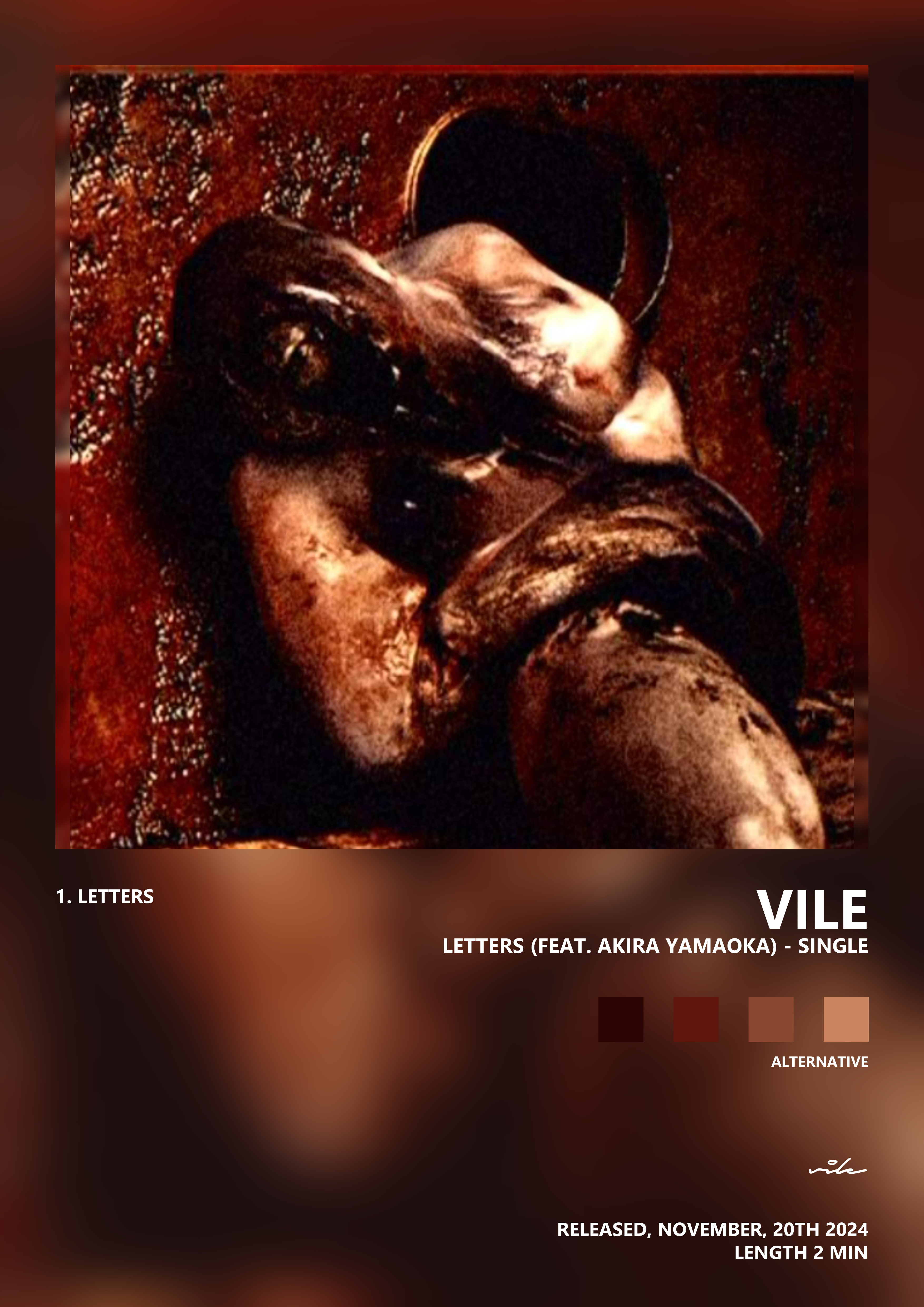 Music poster: vile - letters feat Akira Yamaoka - Single